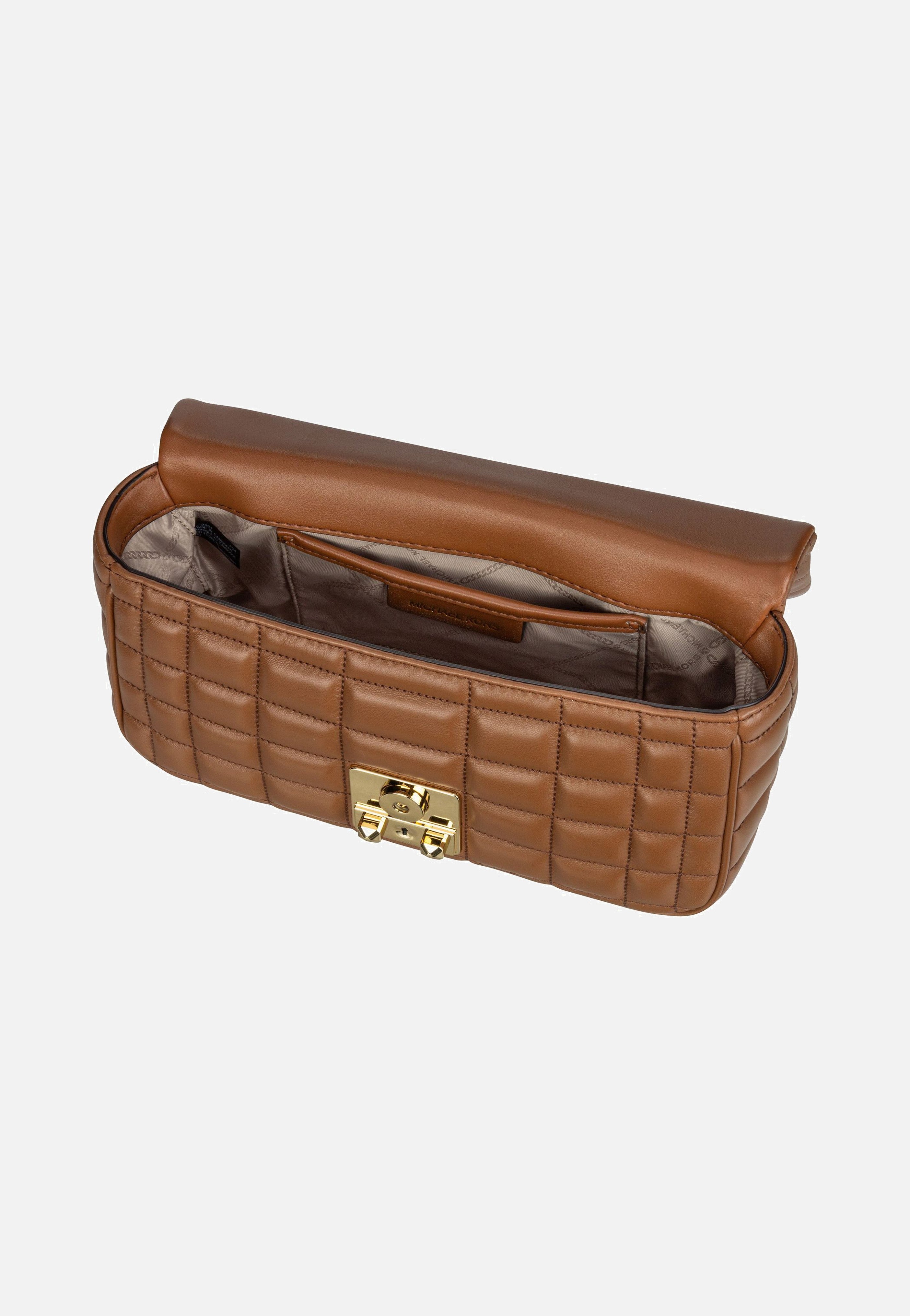Michael Kors Tribeca LG Conv Chain Shoulder Costa Luggage Evening Bag