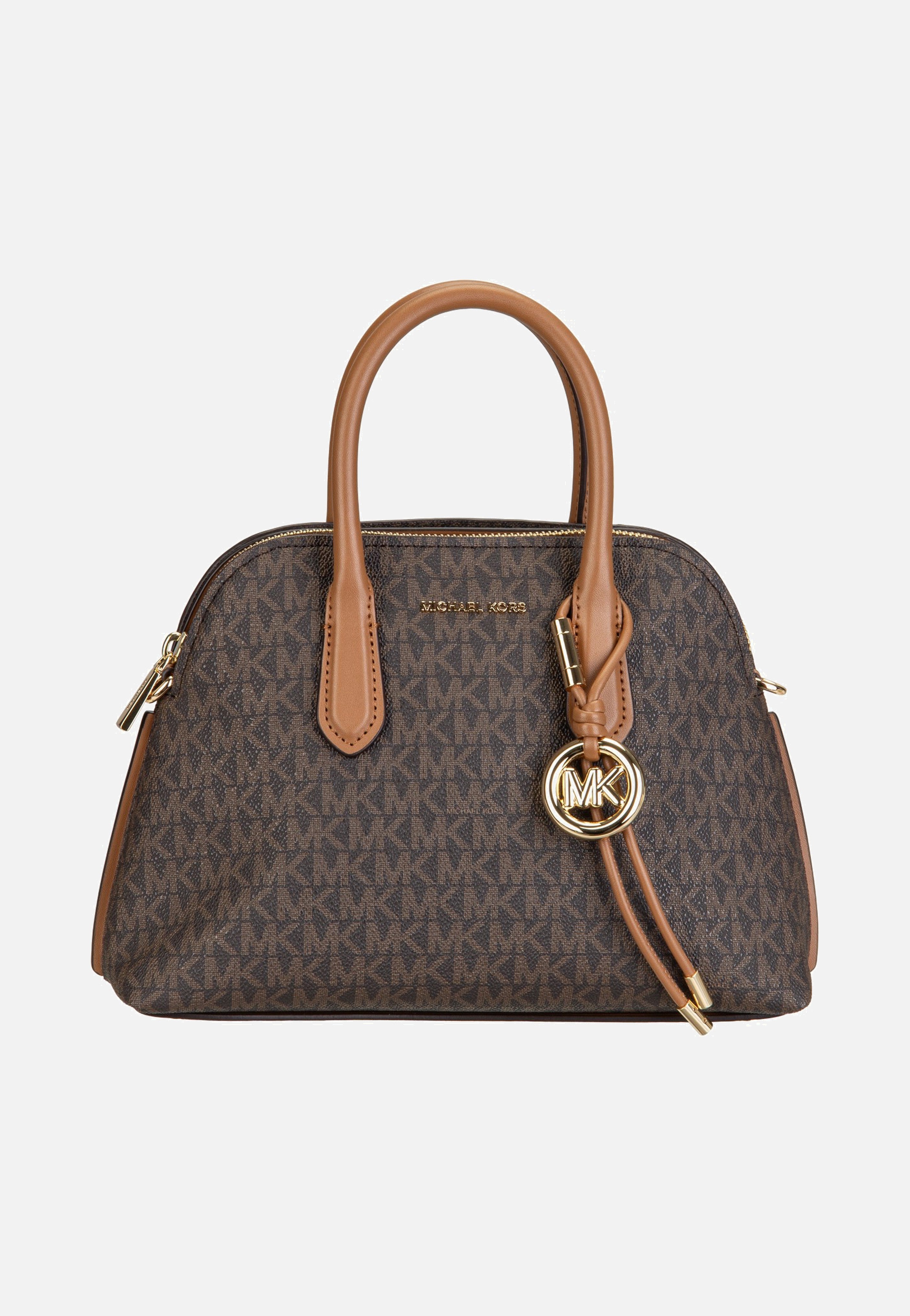 Michael Kors Freddie Medium Dome Chn Stchl Brown/Acorn Handle Bag
