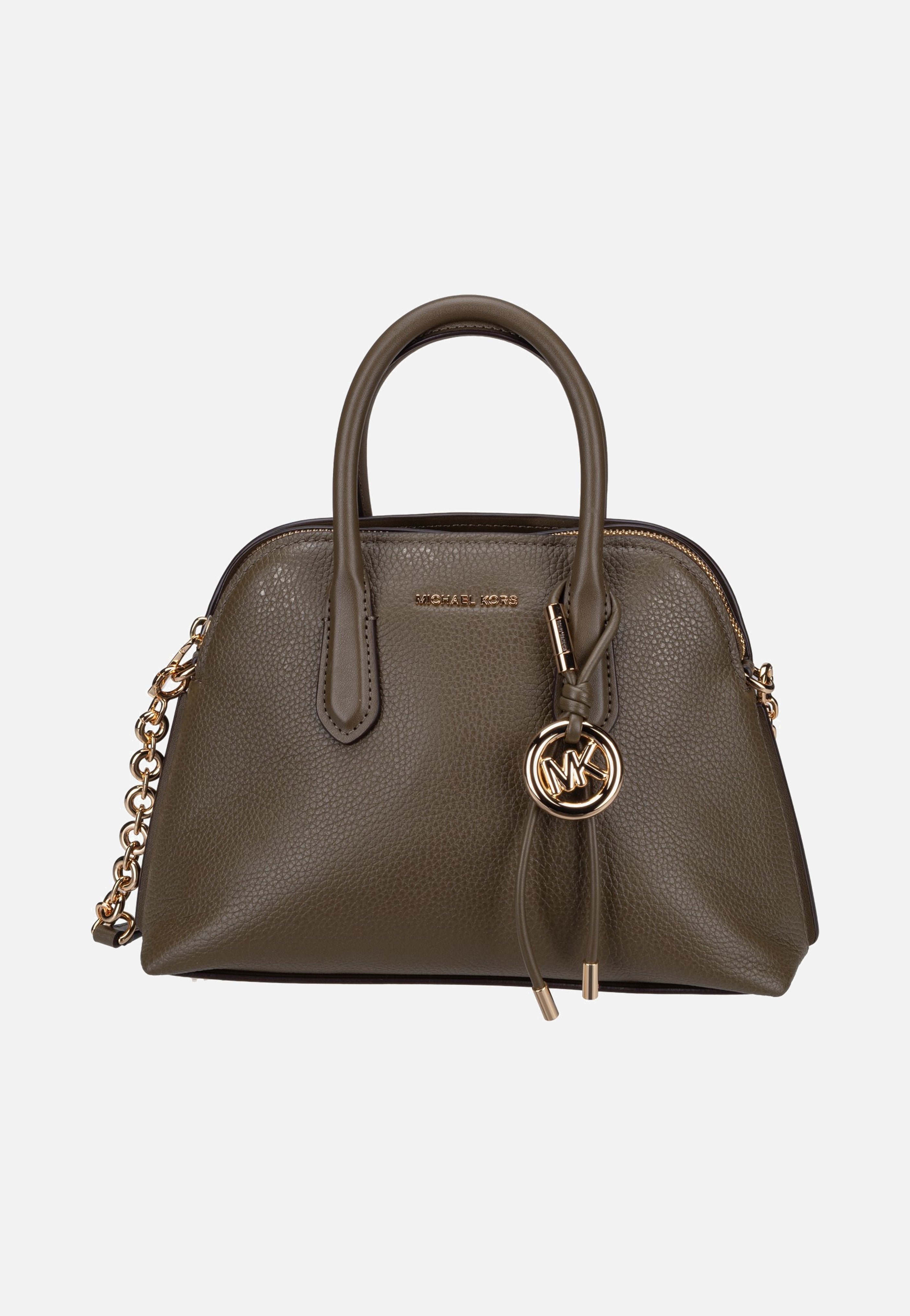 Michael Kors Freddie Medium Dome Chn Stchl Loden Handle Bag