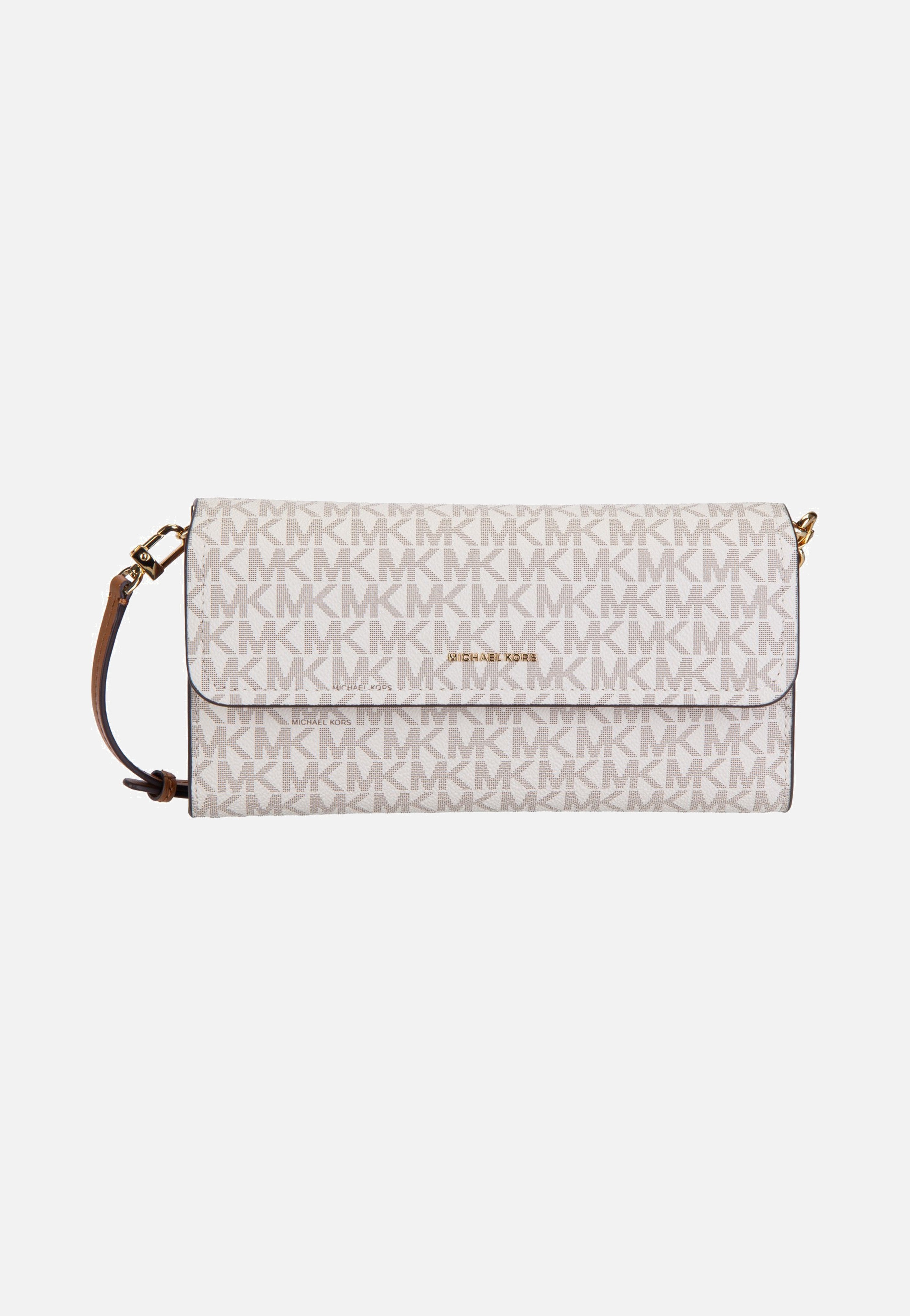 Michael Kors Jet Set SM Ew Flap Crossbody Vanilla/Acorn Evening Bag