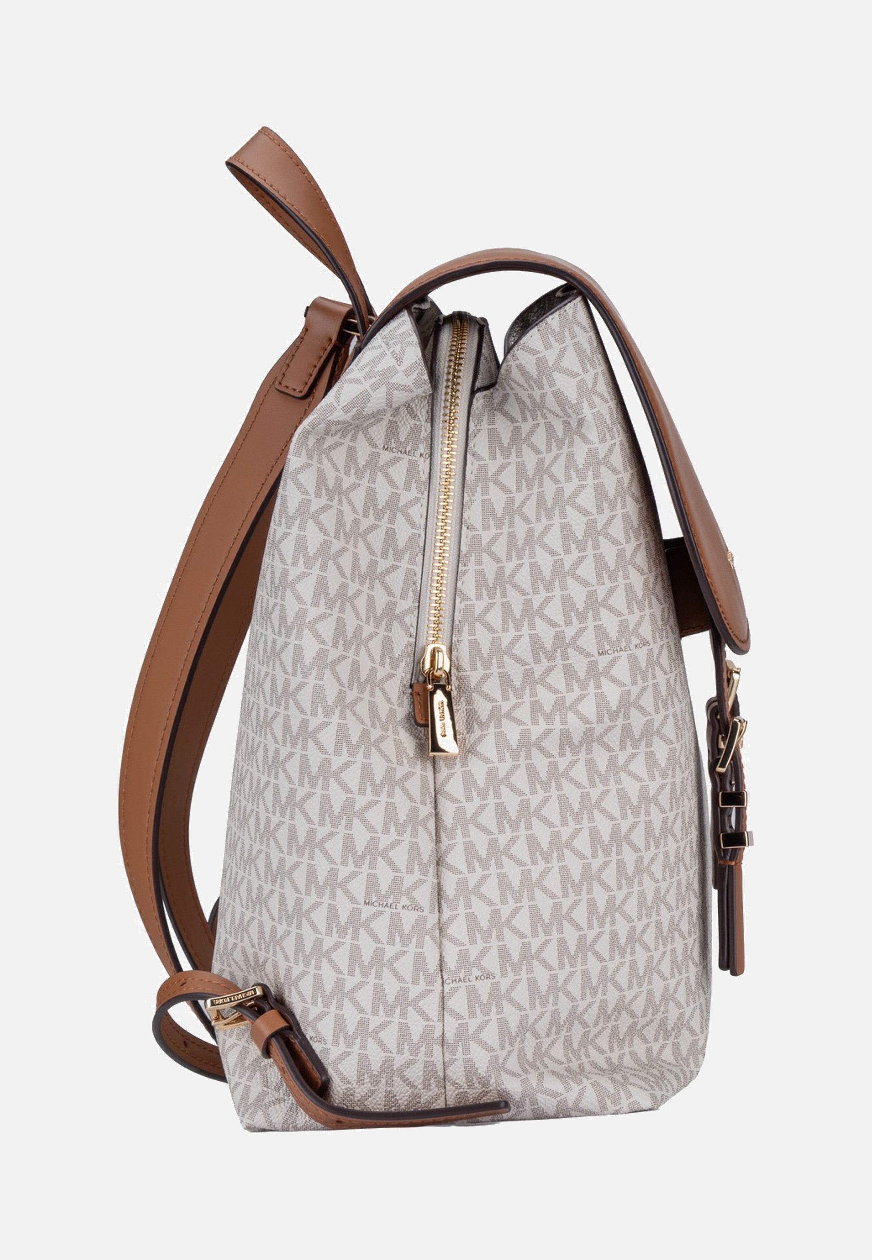 Michael Kors Quinn MD Flap Vanilla/Acorn Rucksack
