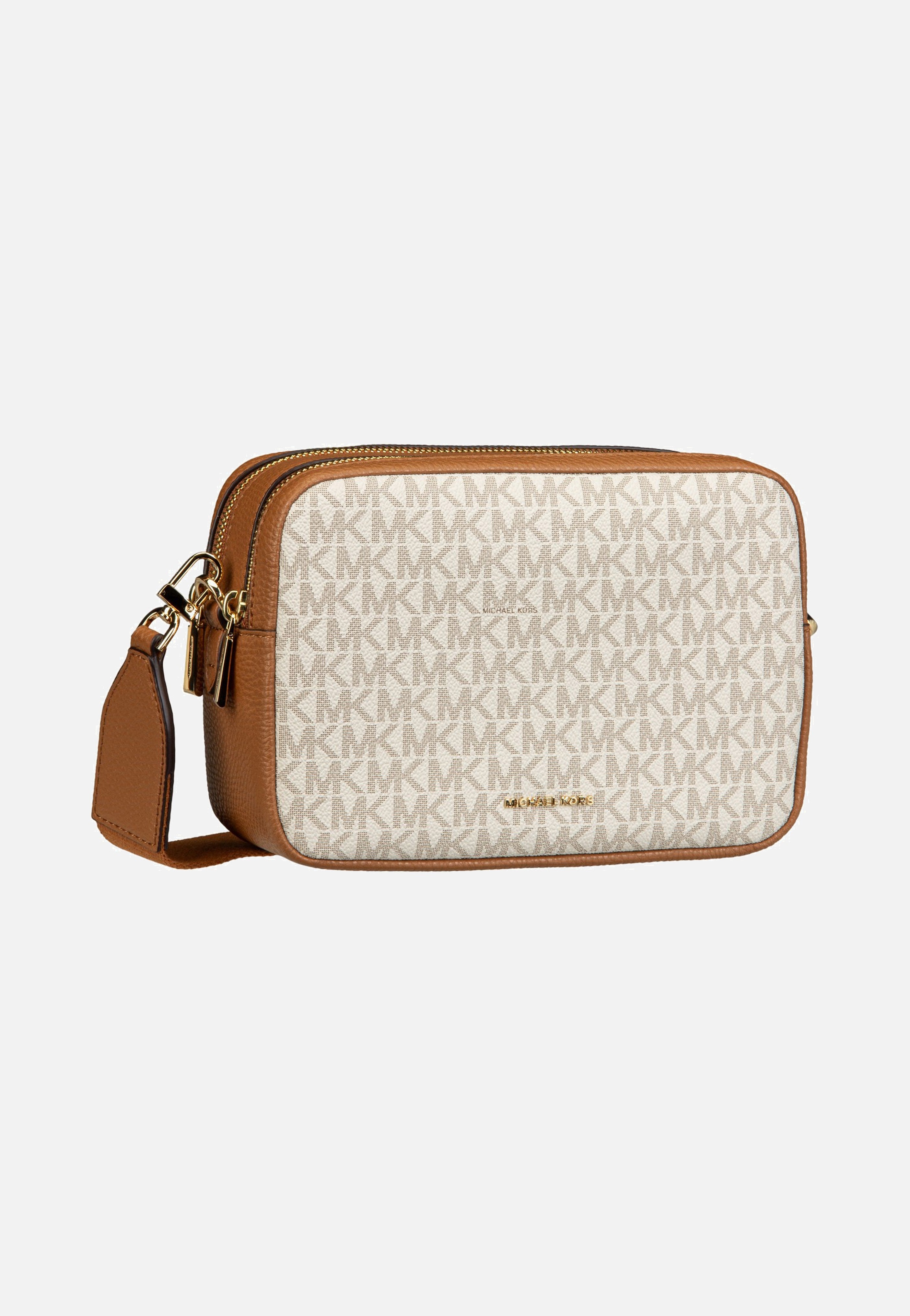 Michael Kors Bryant MD Double Zip Chain Cam Vanilla/Acorn Umhängetasche