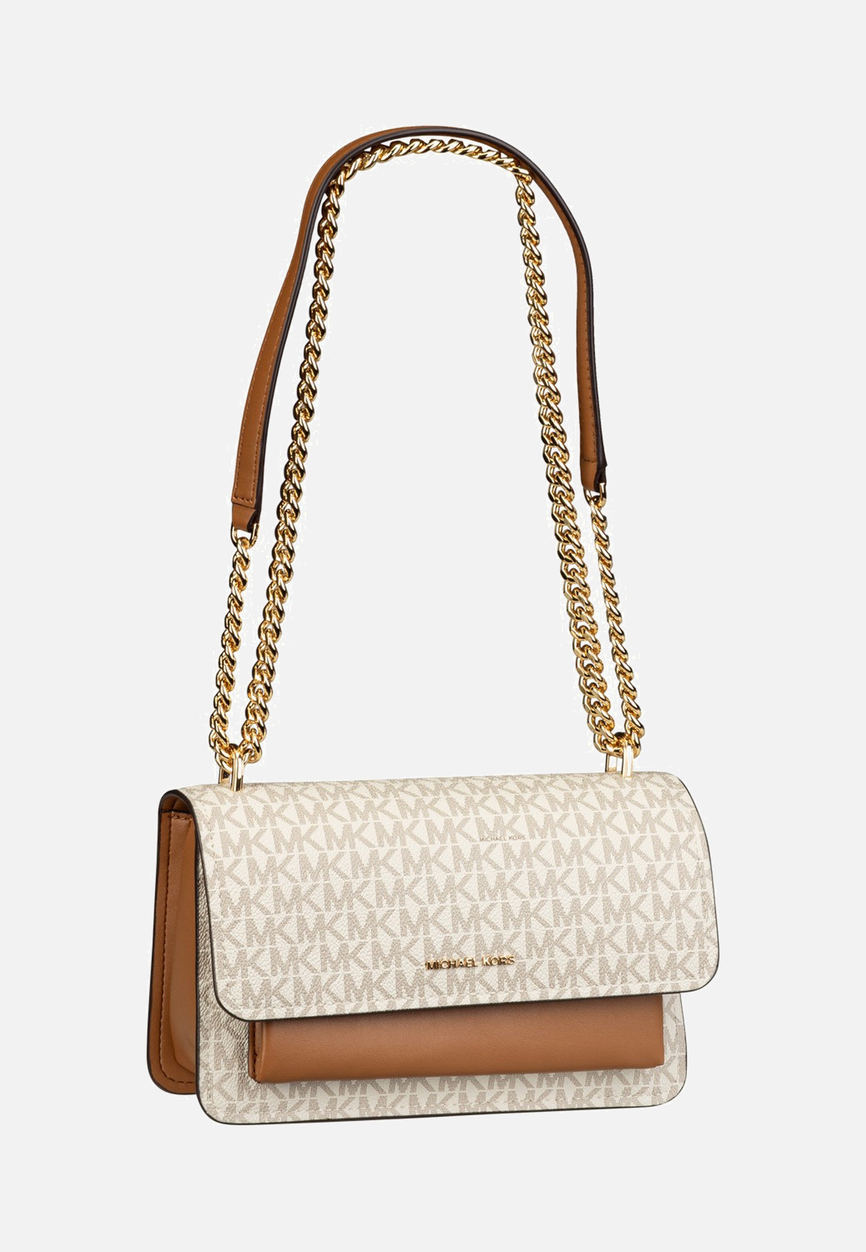 Michael Kors Claire LG Shoulder MK Sig Vanilla/Acorn Schultertasche