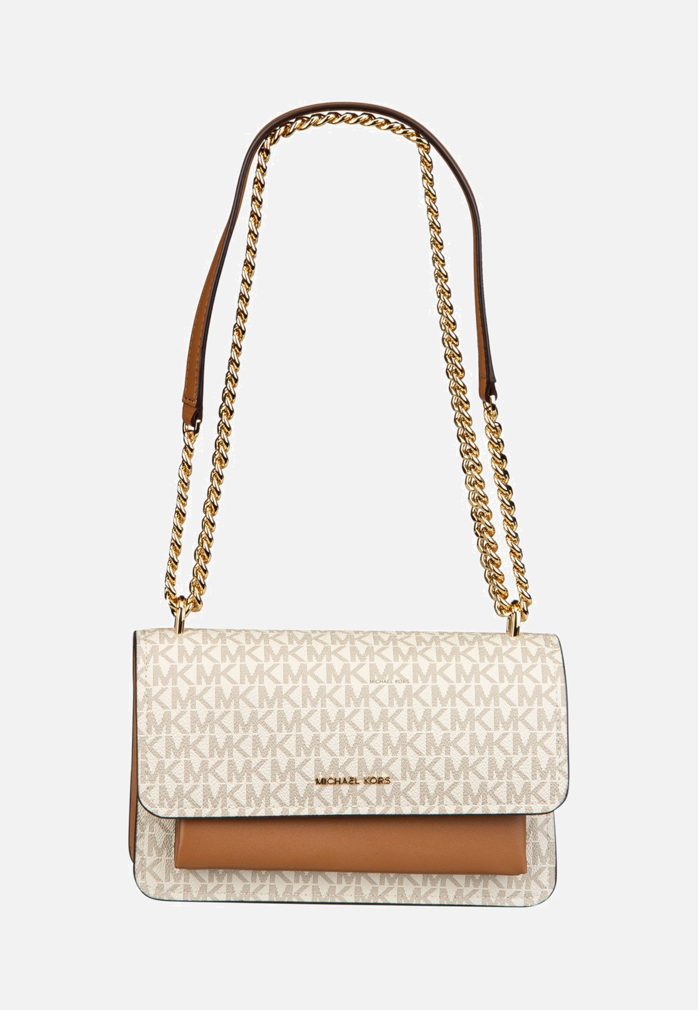 Michael Kors Claire LG Shoulder MK Sig Vanilla/Acorn Schultertasche