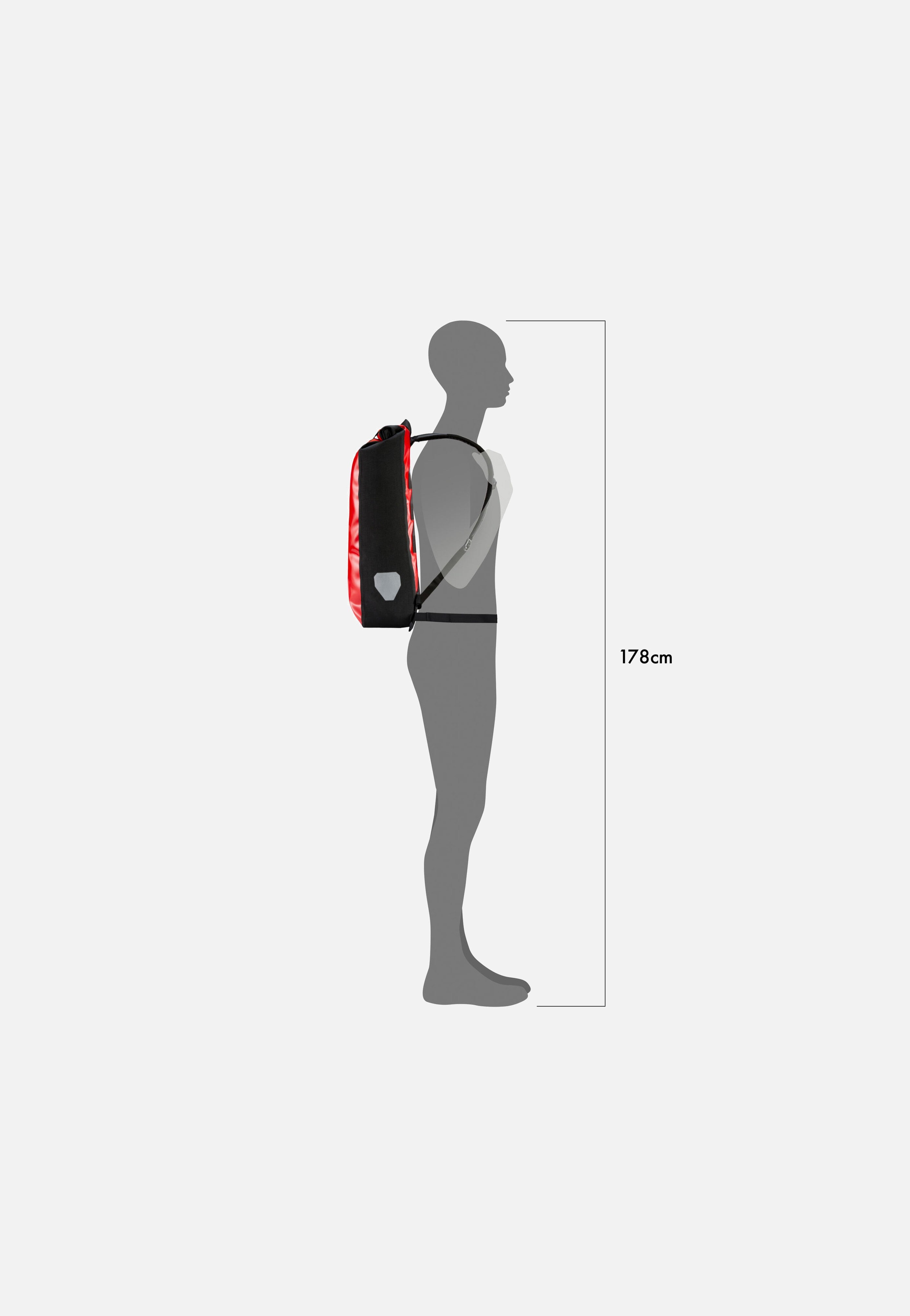 ORTLIEB Messenger-Bag Rot Schwarz Rolltop Rucksack