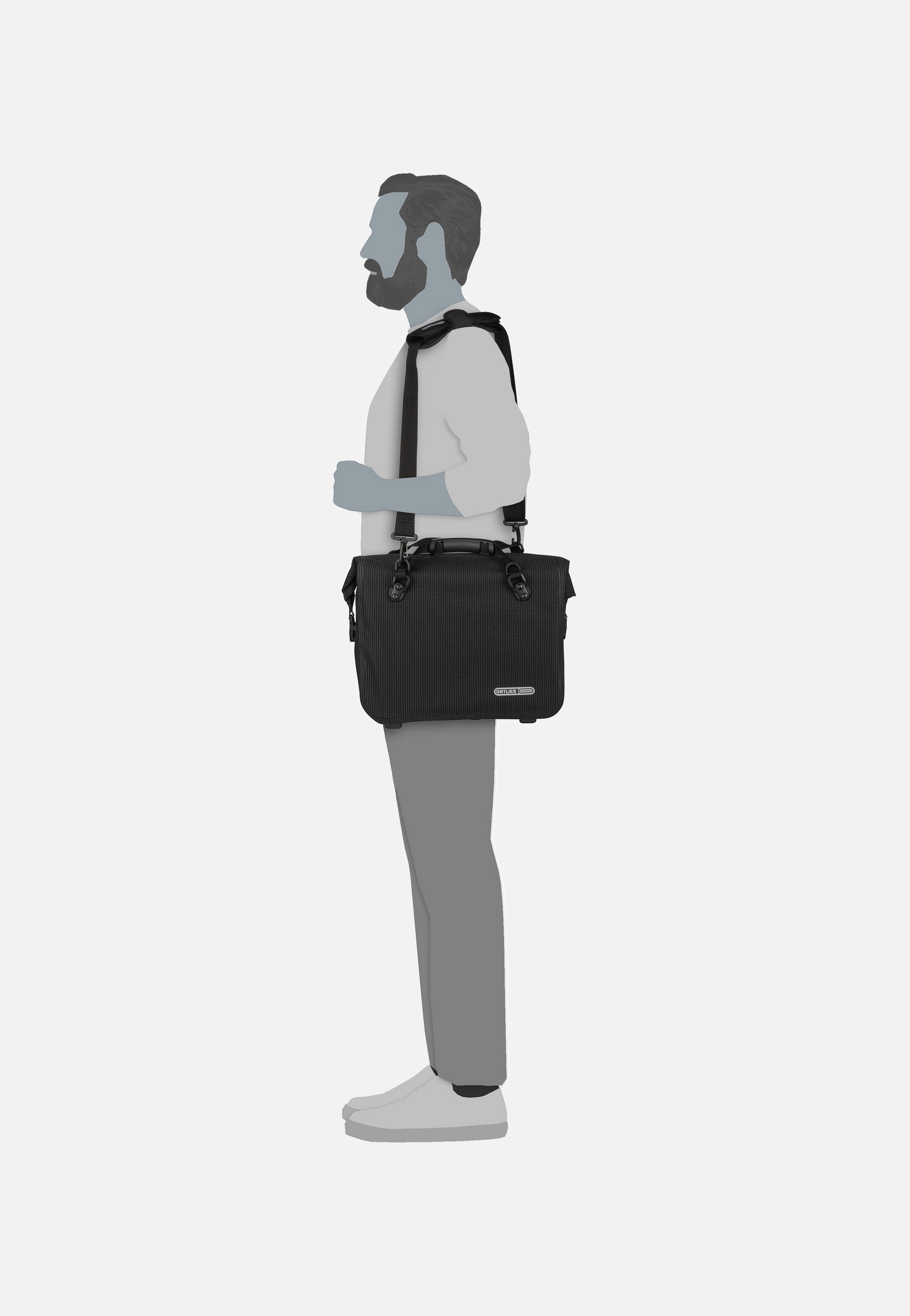 ORTLIEB Office-Bag 21 High Visibility QL3.1 Black Reflective Fahrradtasche