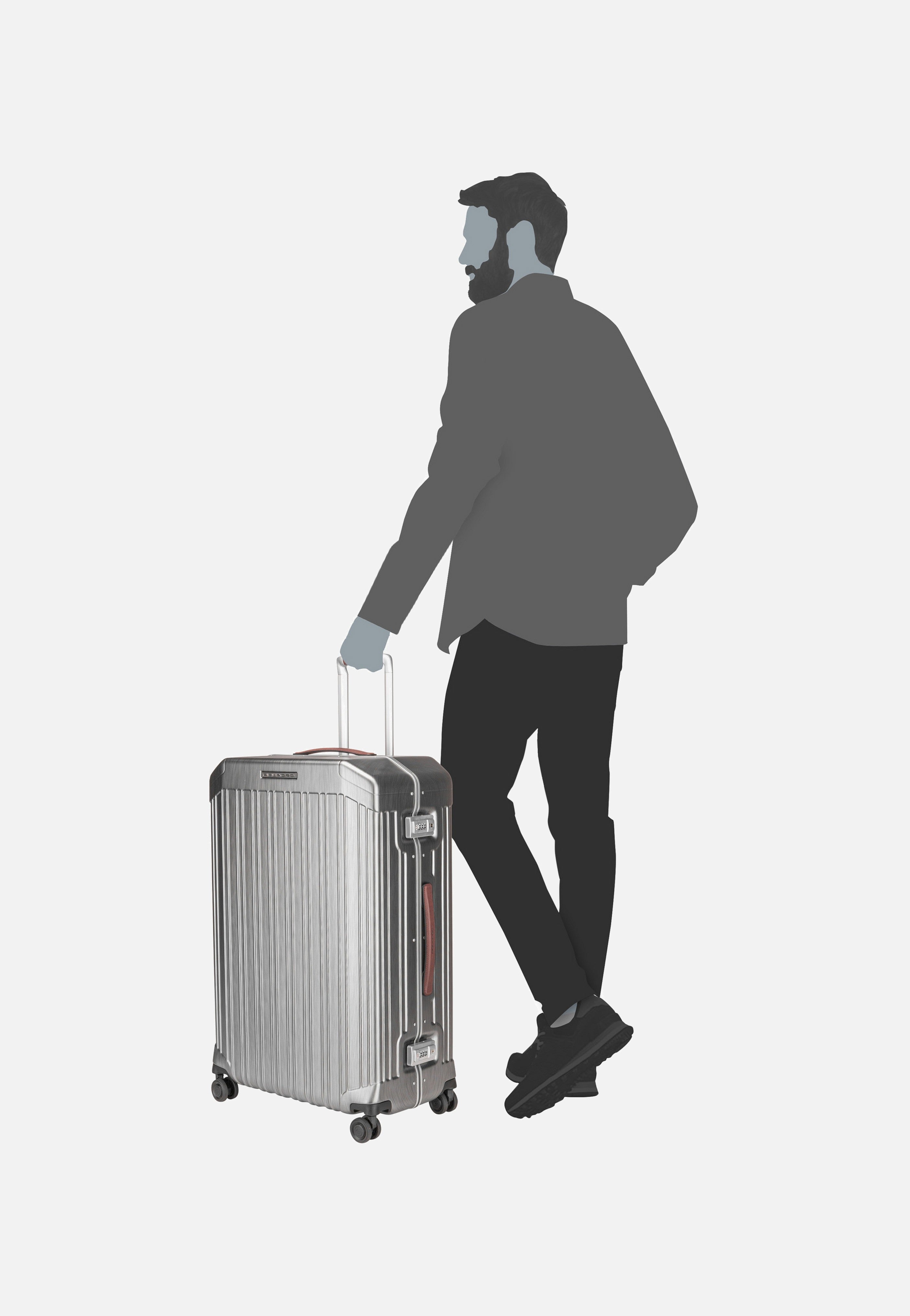 Piquadro PQ-LM Big Spinner 4428 Nero-Cuoio Koffer