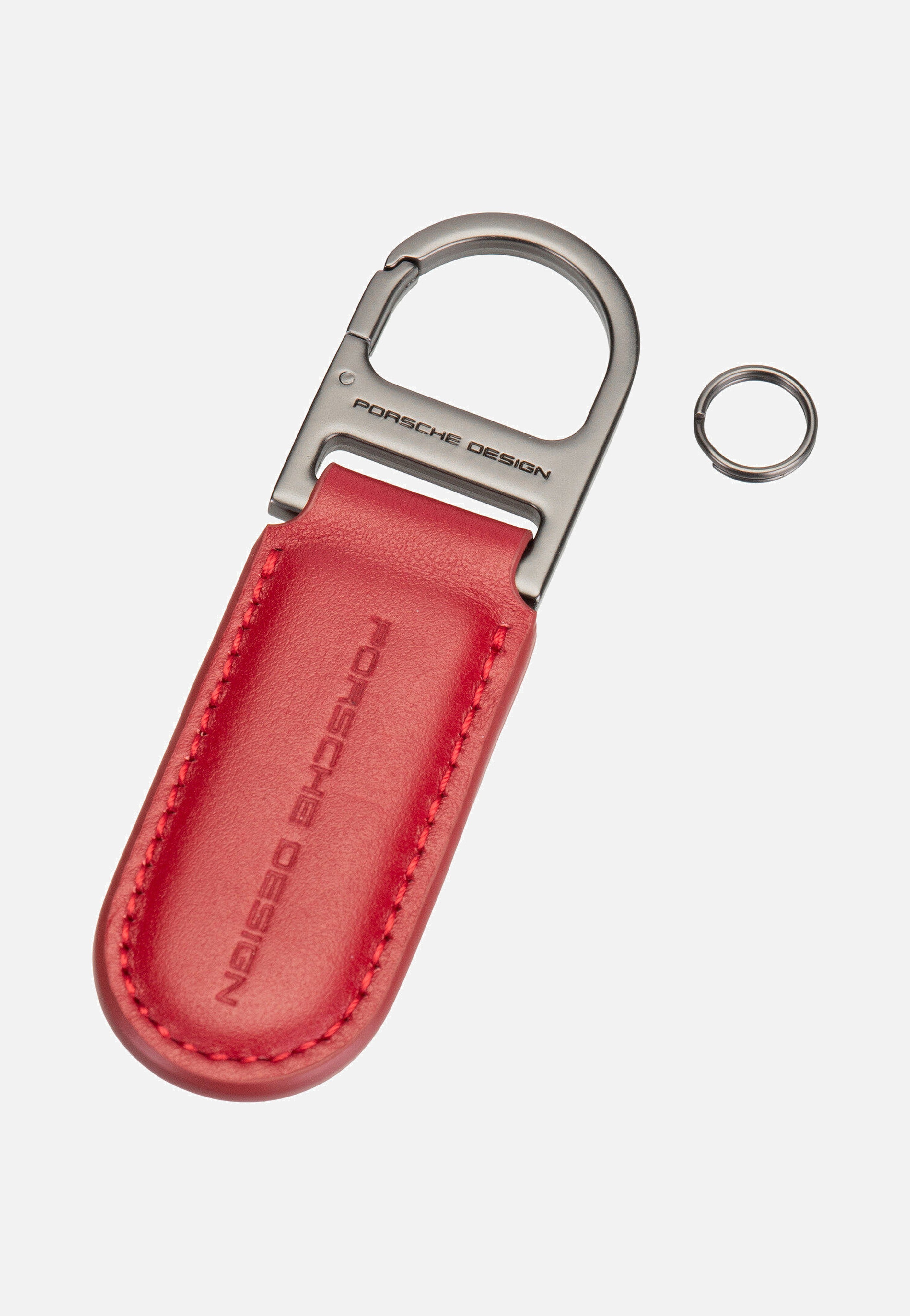 Porsche Design Keyring Oval 28809 Carmine Red Keychain