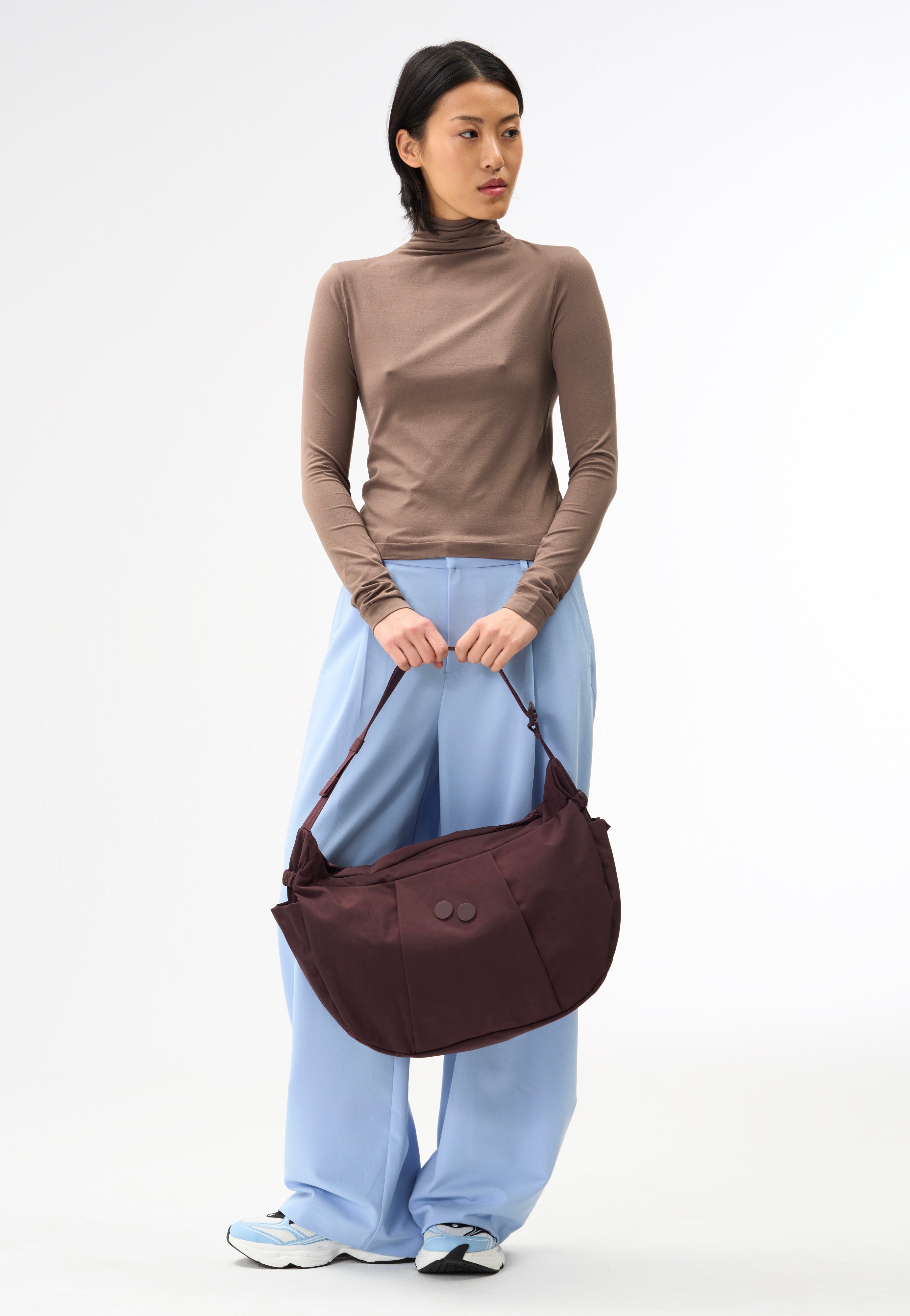 pinqponq Krumm Large Crinkle Mahagoni Hobo Bag