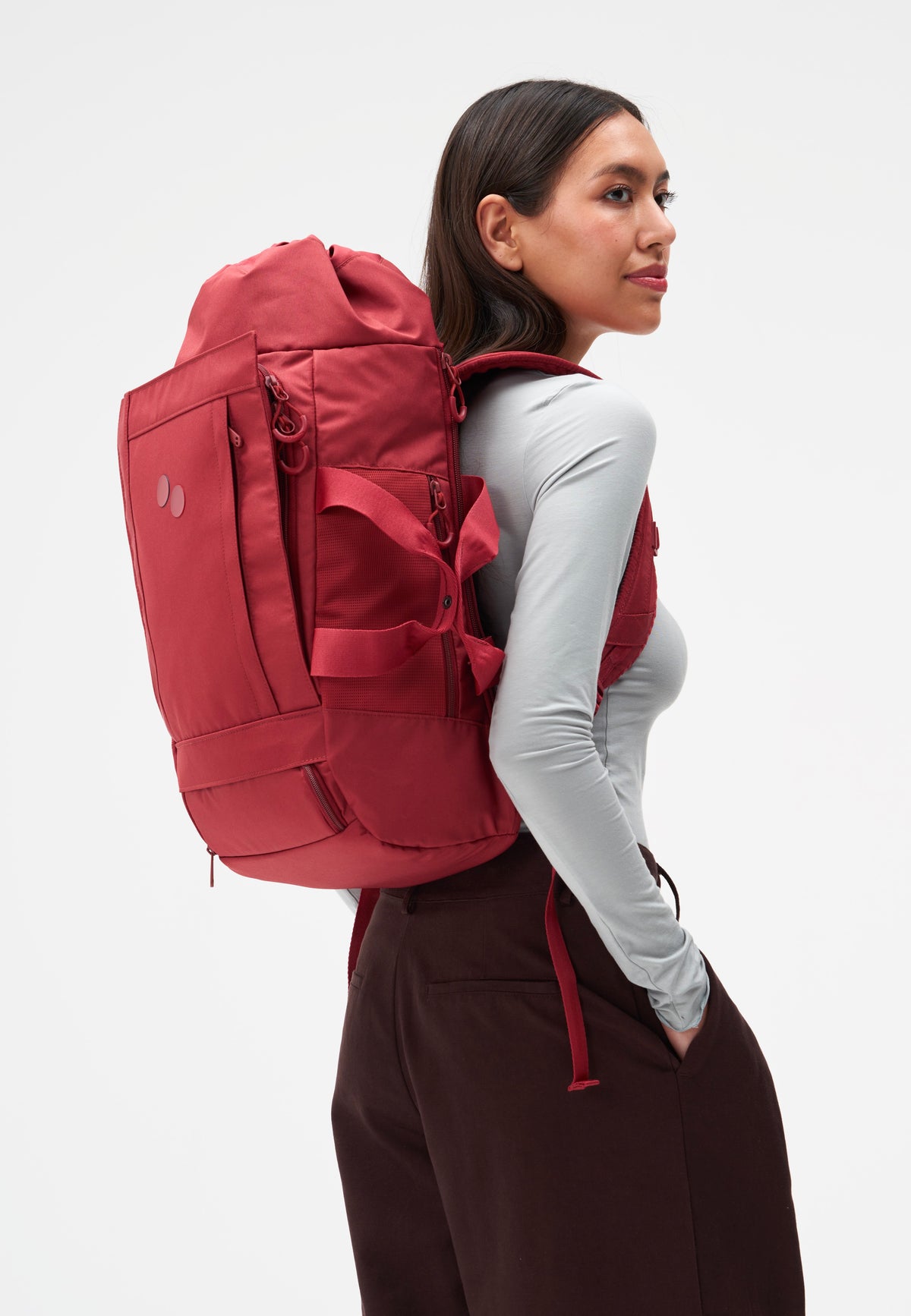 pinqponq Blok Medium Sienna Red Travel Backpack