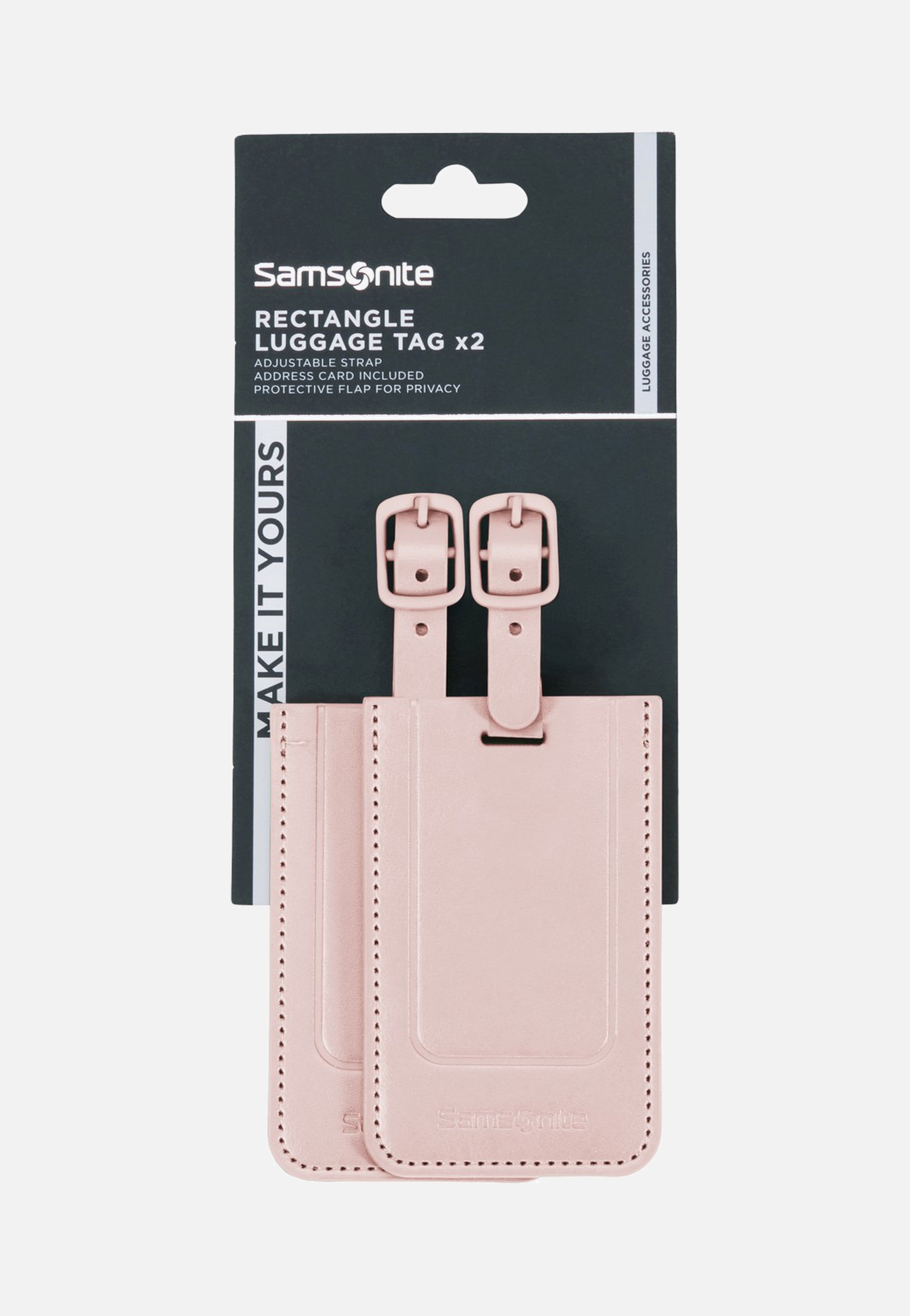 Samsonite Rectangle Luggage Tag Pack Of 2 Rose Gepäckanhänger