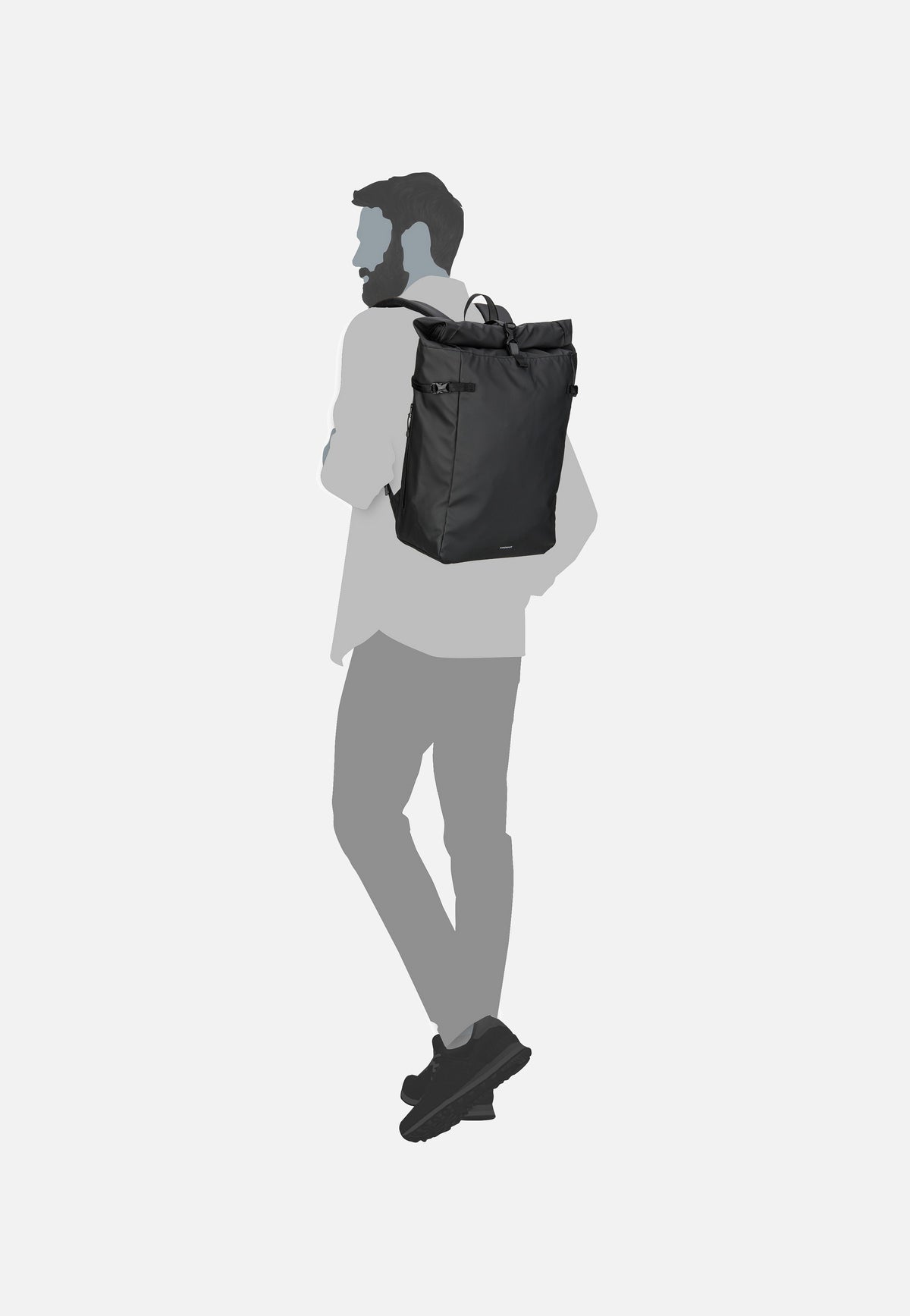 Sandqvist Arnold Black Rolltop Rucksack