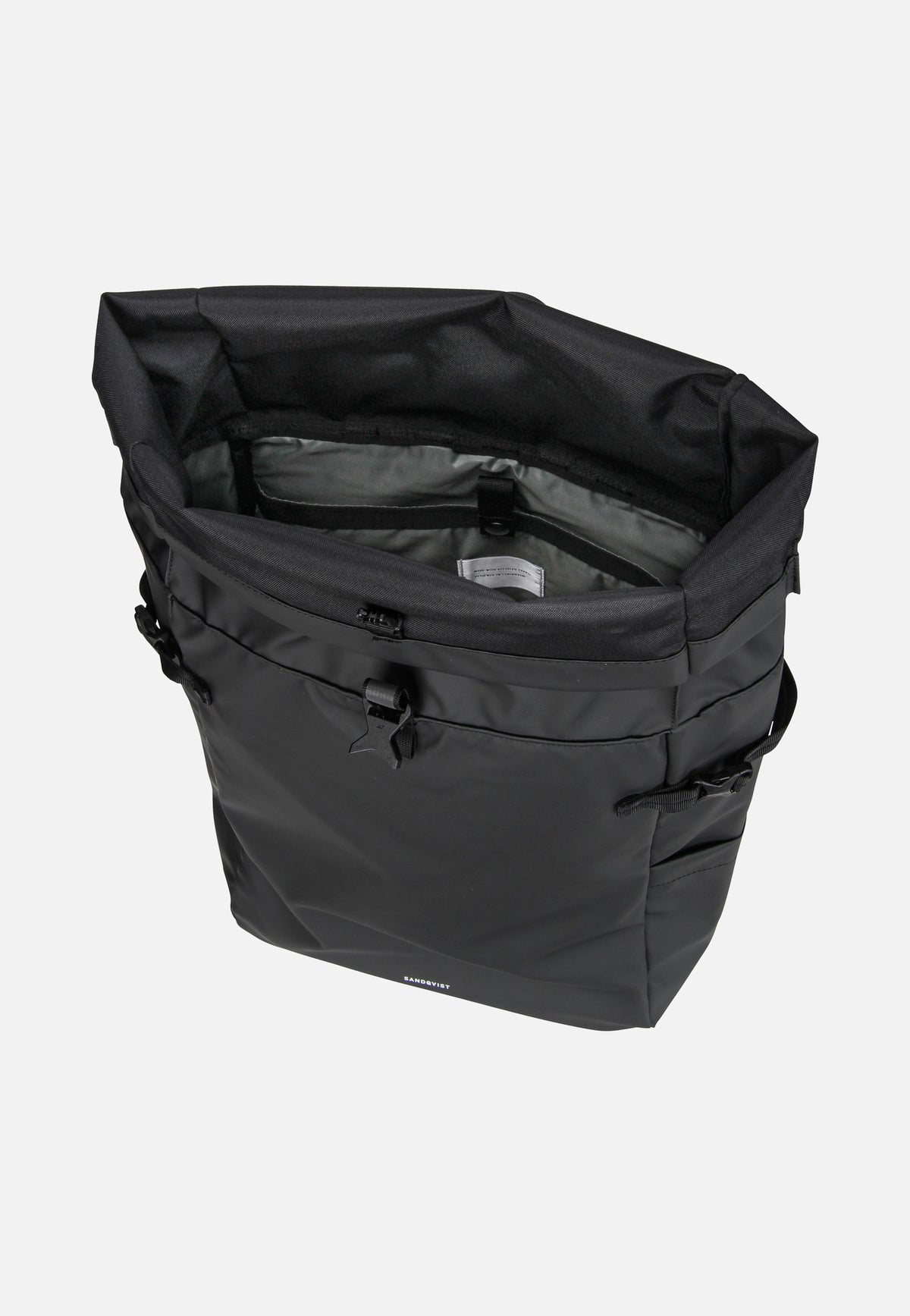 Sandqvist Arnold Black Rolltop Rucksack