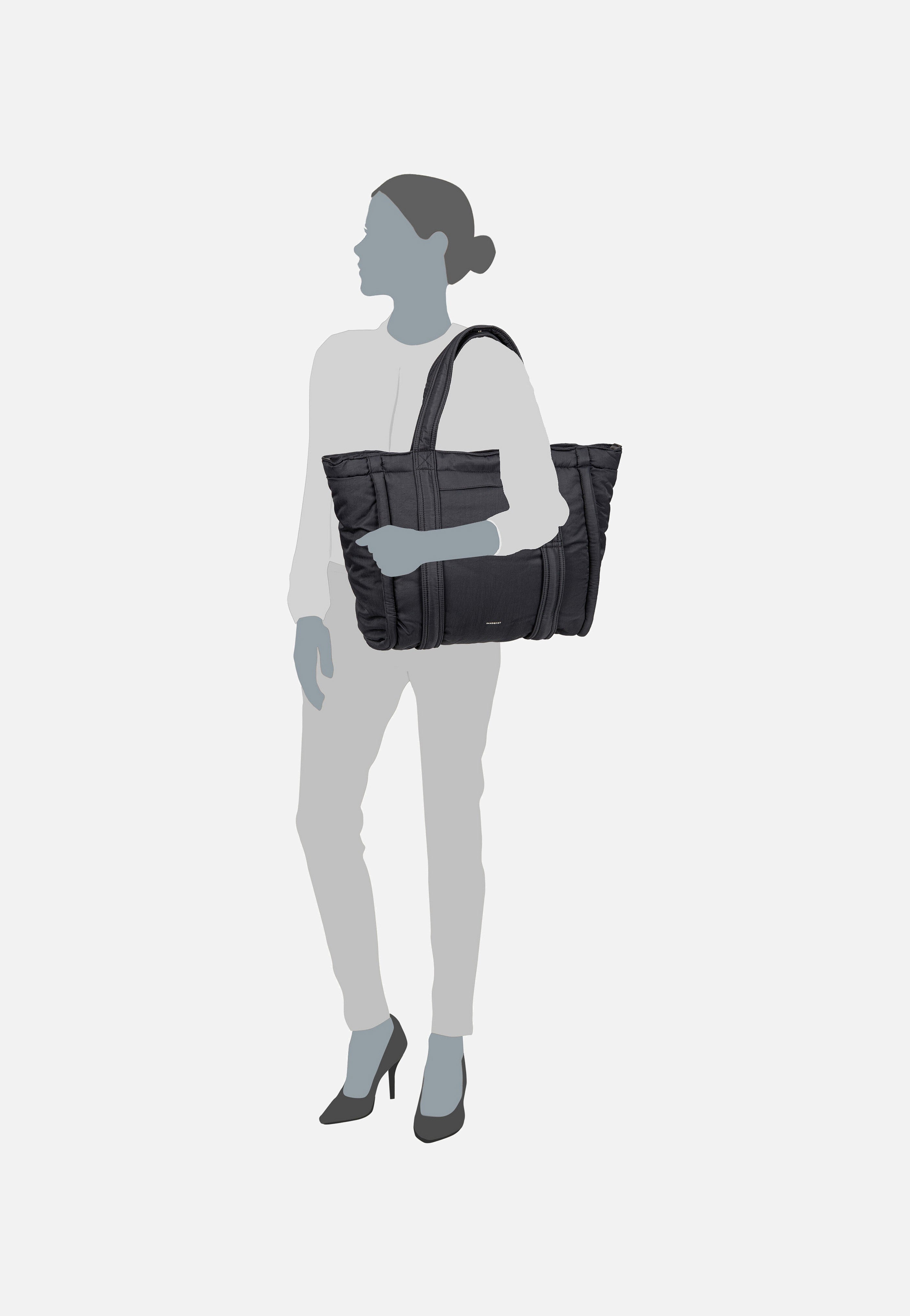 Sandqvist Curve TB L Black Shopper