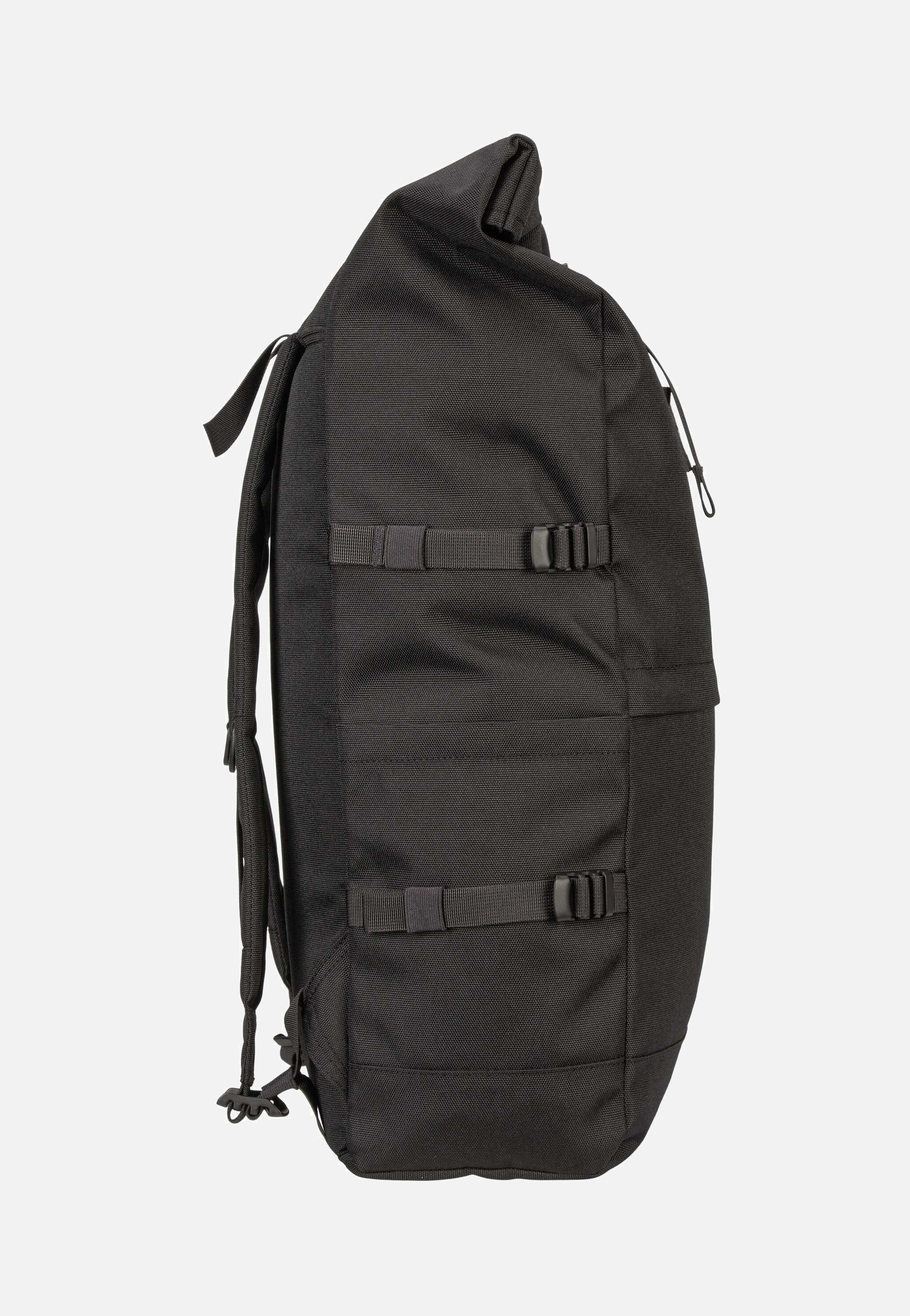 Sandqvist Icon BP L Black/Black Leather Rolltop Rucksack