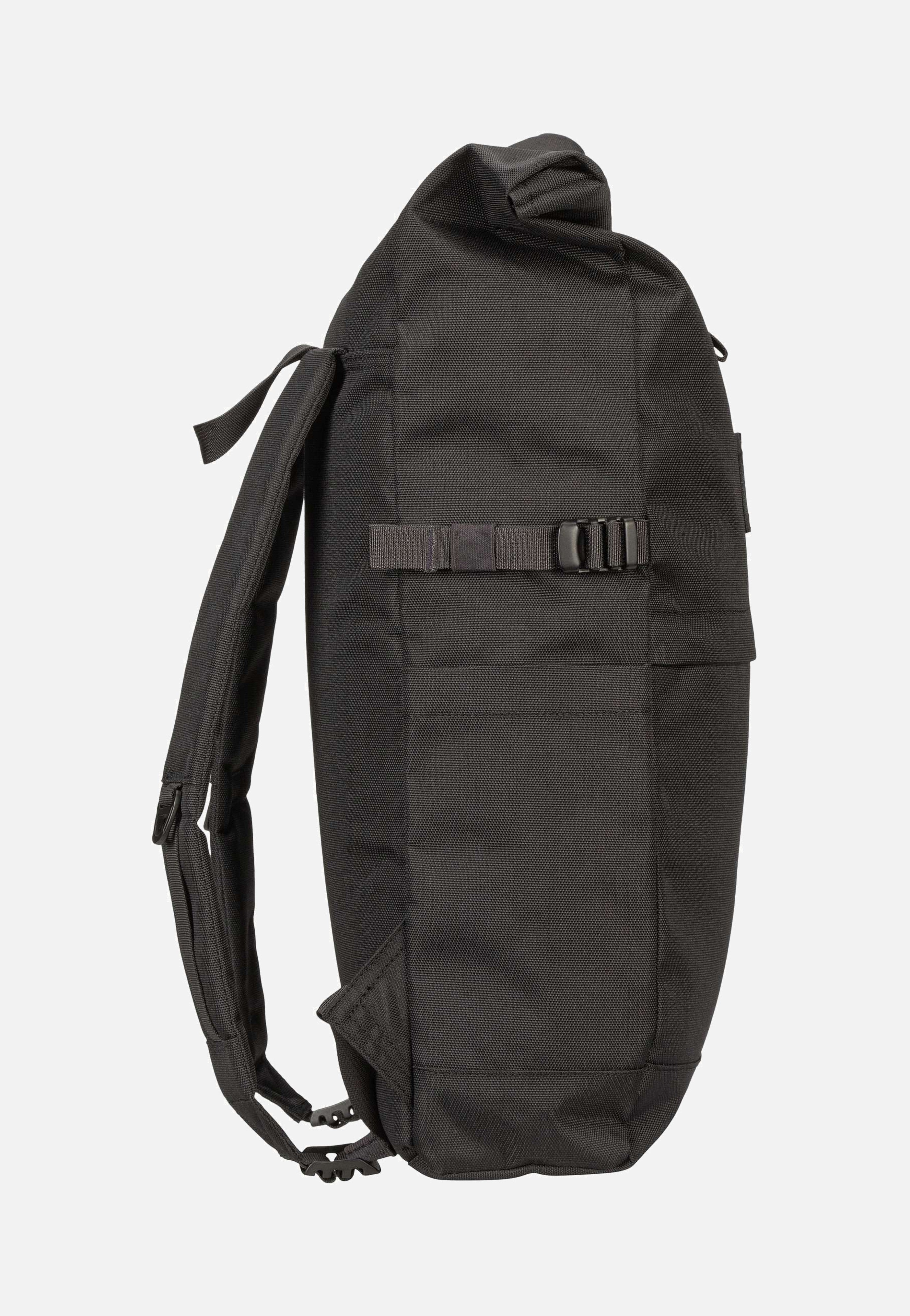 Sandqvist Icon BP M Black/Black Leather Rolltop Rucksack