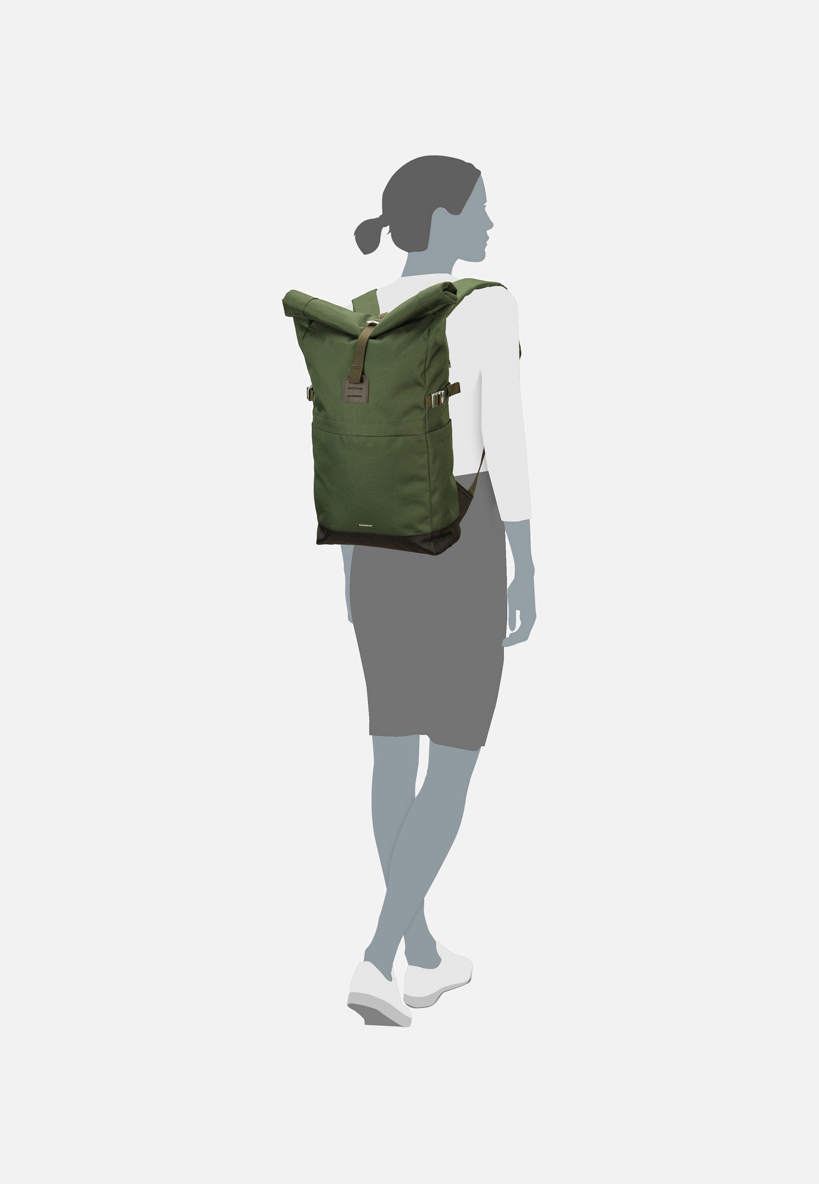 Sandqvist Icon Rolltop BP M Dawn Green Rolltop Rucksack
