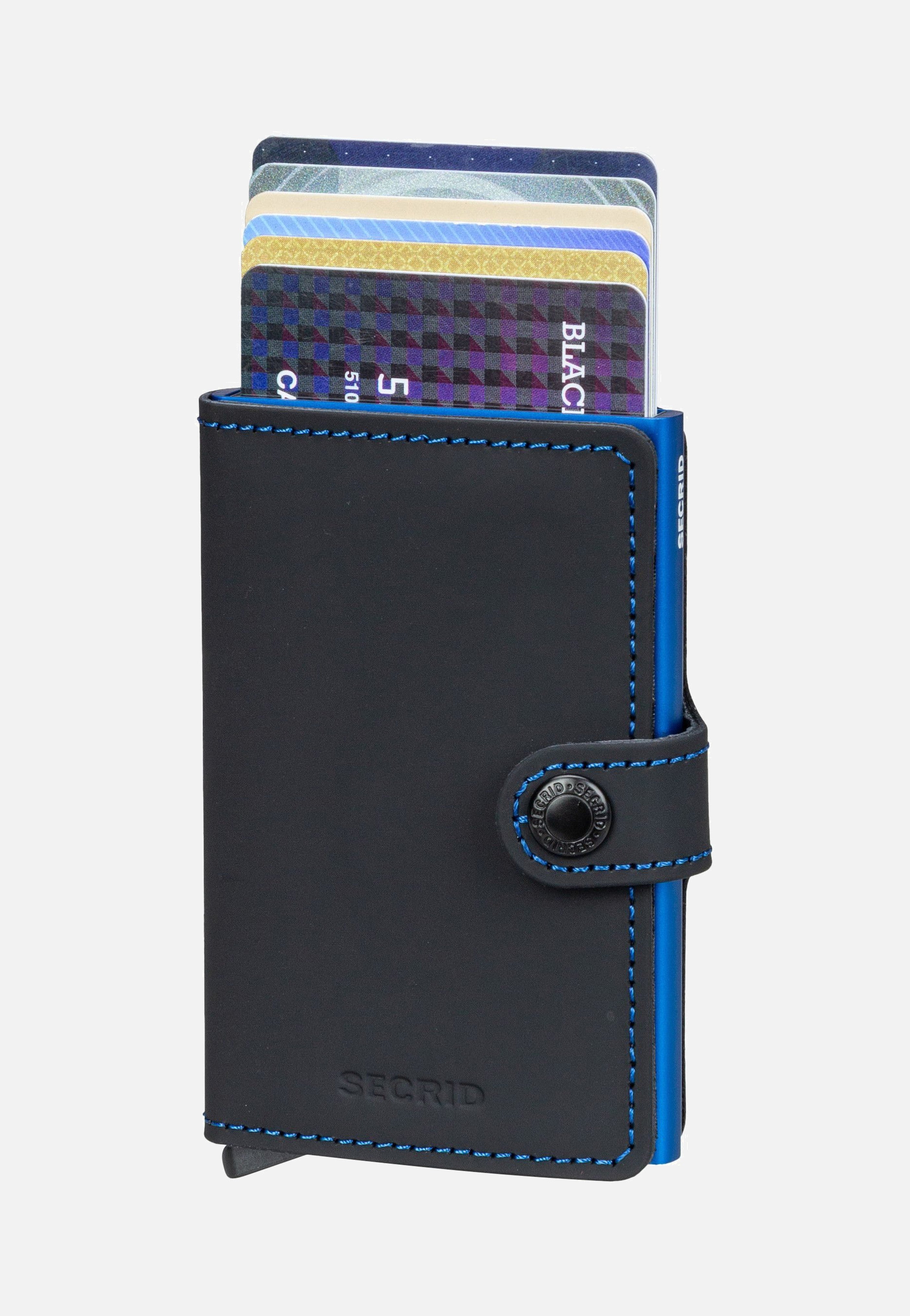Secrid Miniwallet Matte Black & Blue Portemonnaie