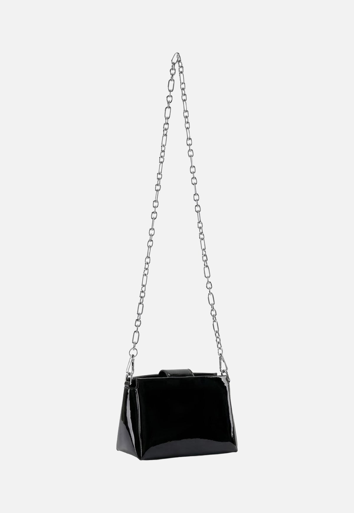 Seidenfelt Mariehamn Patent Black Abendtasche