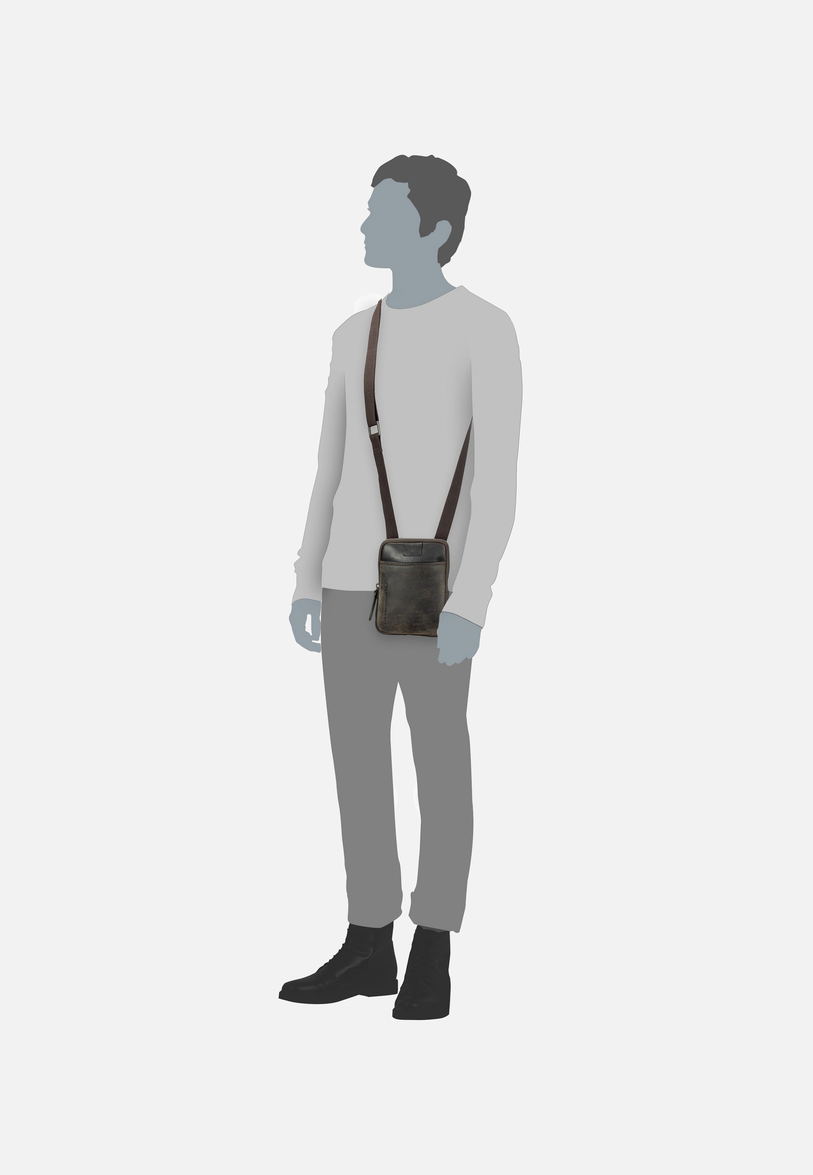 Strellson Brick Lane Brian XSVZ 1 Dark Brown Umhängetasche