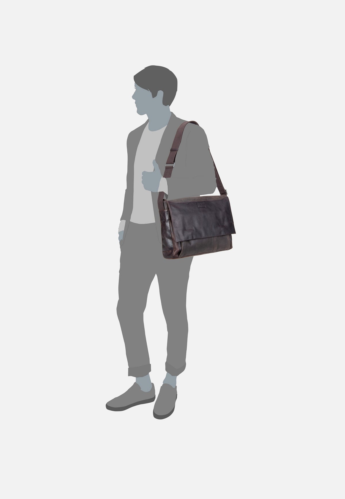 Strellson Brick Lane Jeremy LHF Dark Brown Messenger Bag