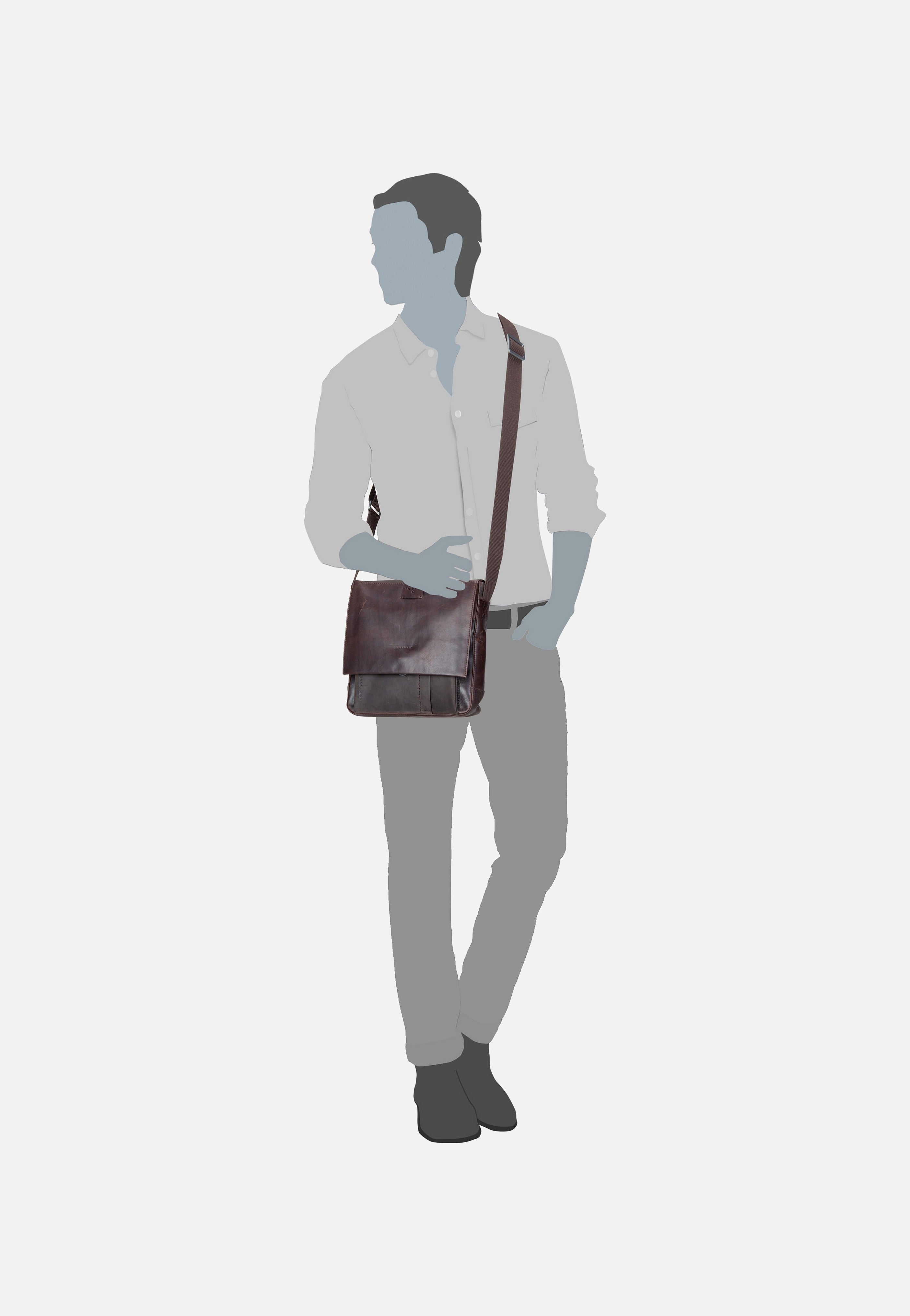 Strellson Brick Lane Jeremy SVF Dark Brown Umhängetasche