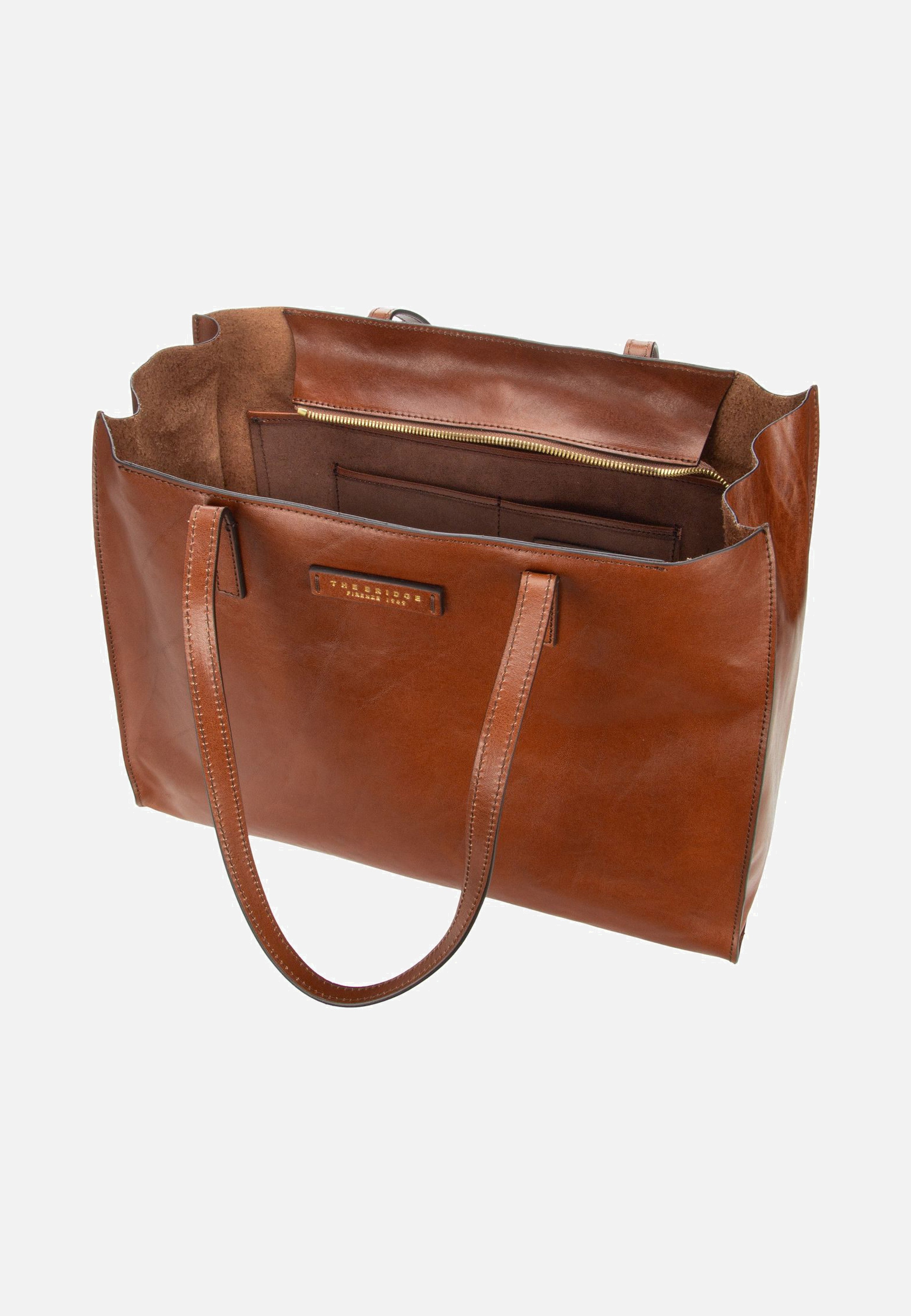 The Bridge Mirra Shopping with Zip 1314 Marrone/Oro Shopper