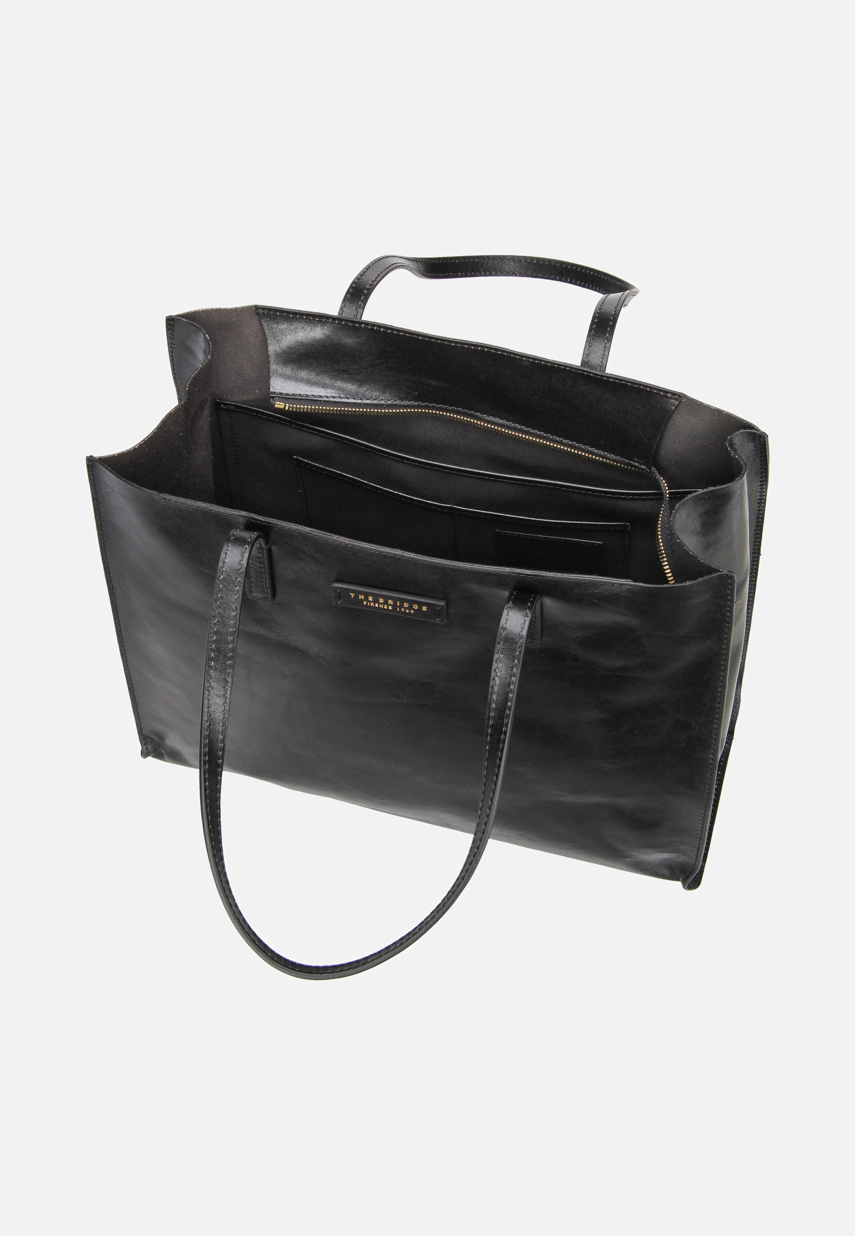 The Bridge Mirra Shopping with Zip 1314 Nero/Oro Shopper