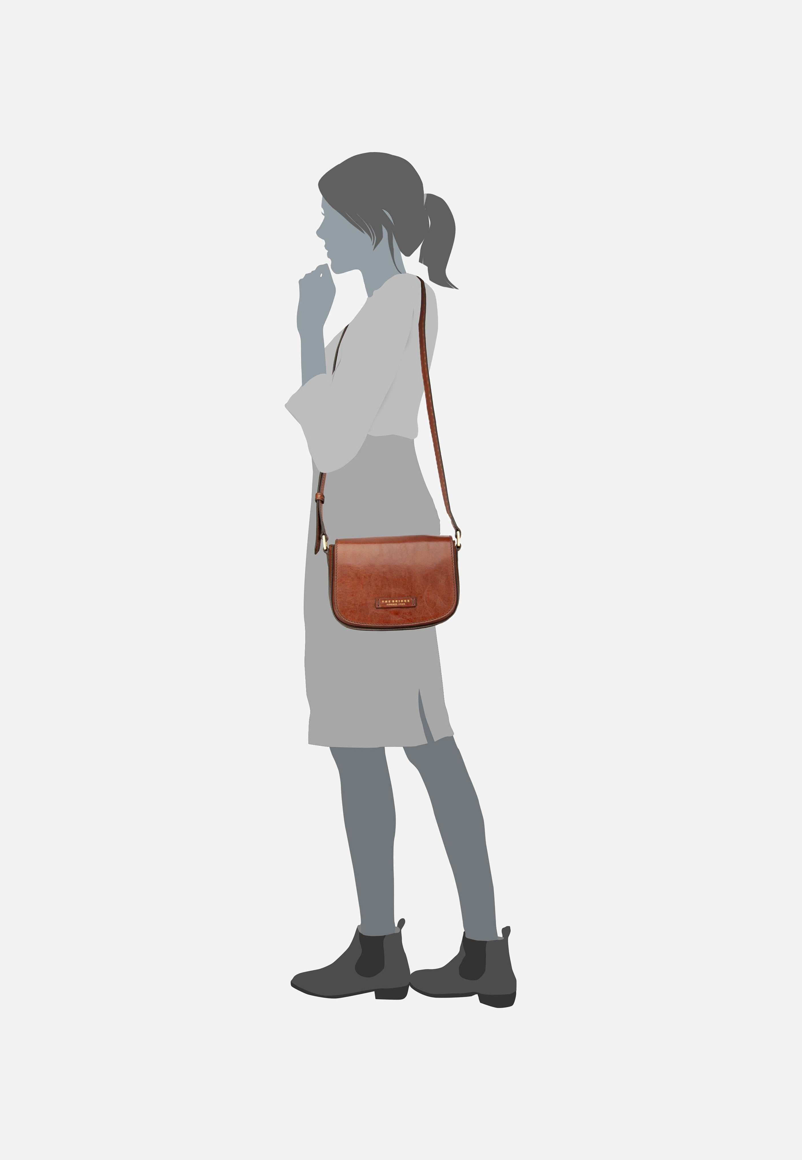 The Bridge Viitoria 4203 Marrone/Oro Saddle Bag