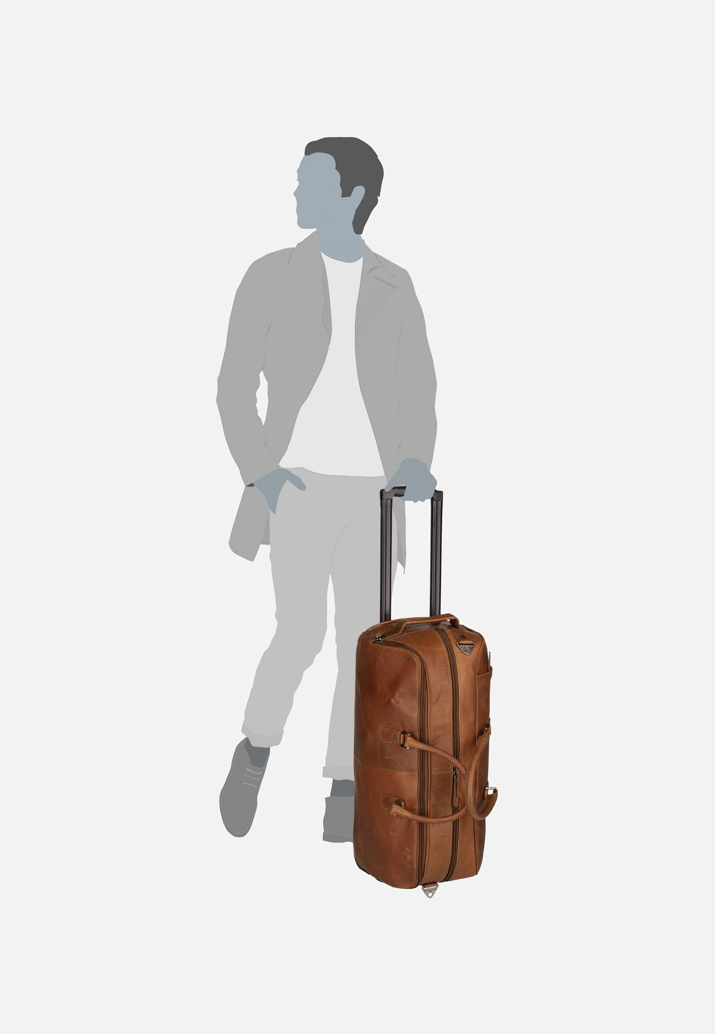The Chesterfield Brand Jayven 0027 Cognac Reisetasche mit Rollen