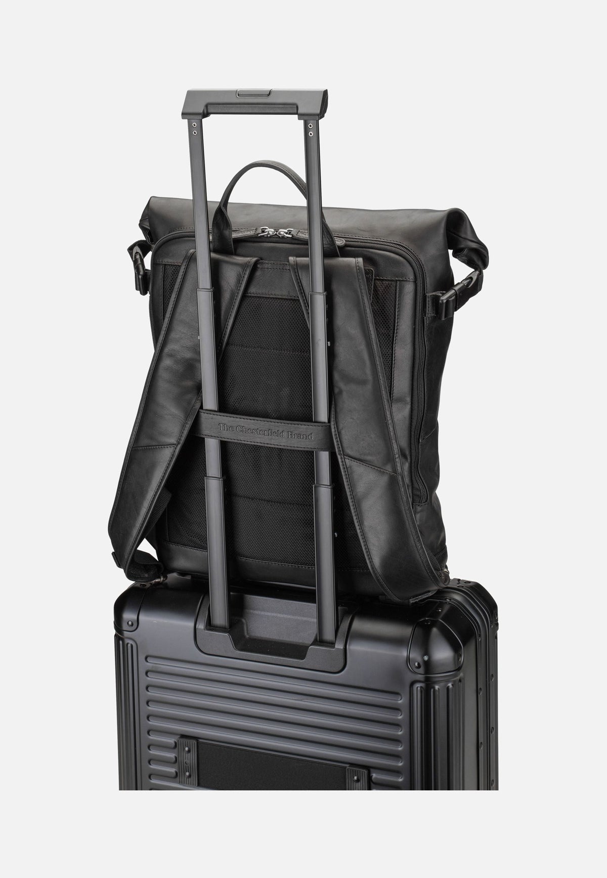 The Chesterfield Brand Liverpool 0309 Black Rolltop Rucksack