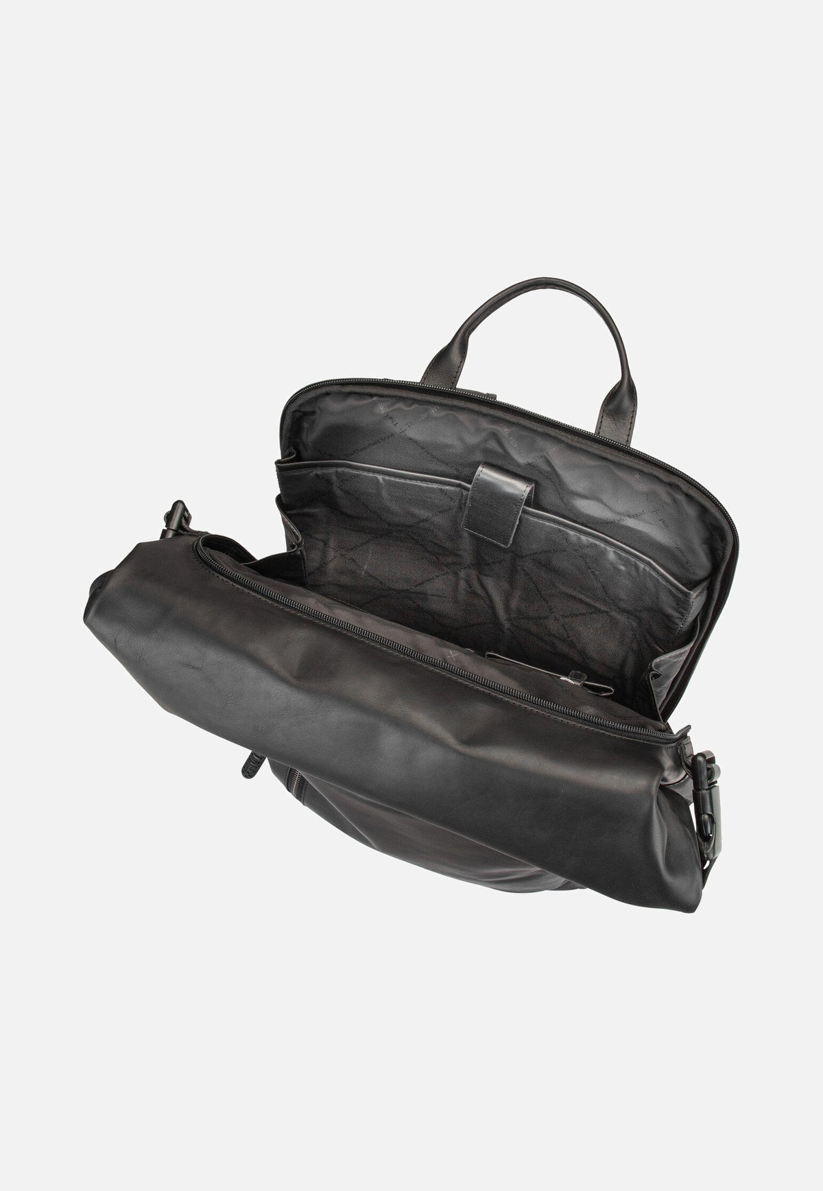 The Chesterfield Brand Liverpool 0309 Black Rolltop Rucksack