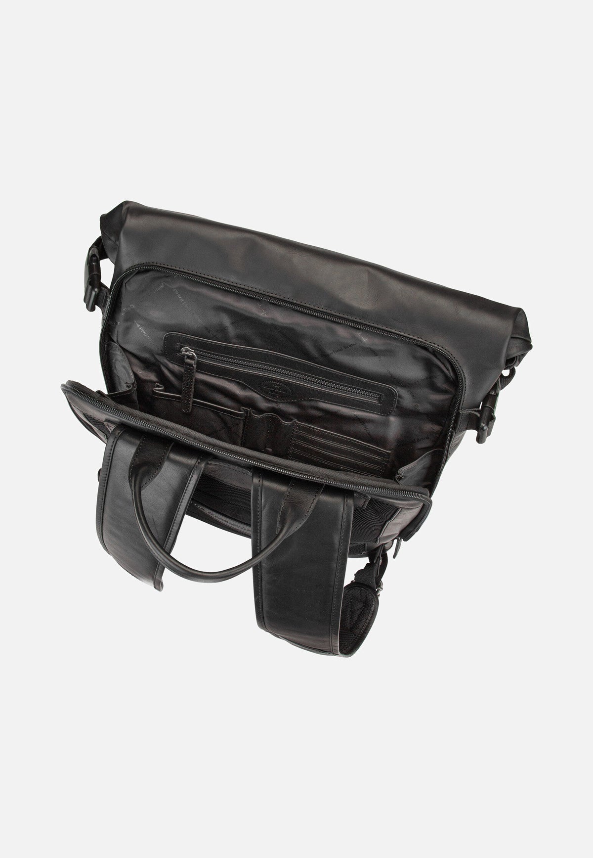 The Chesterfield Brand Liverpool 0309 Black Rolltop Rucksack