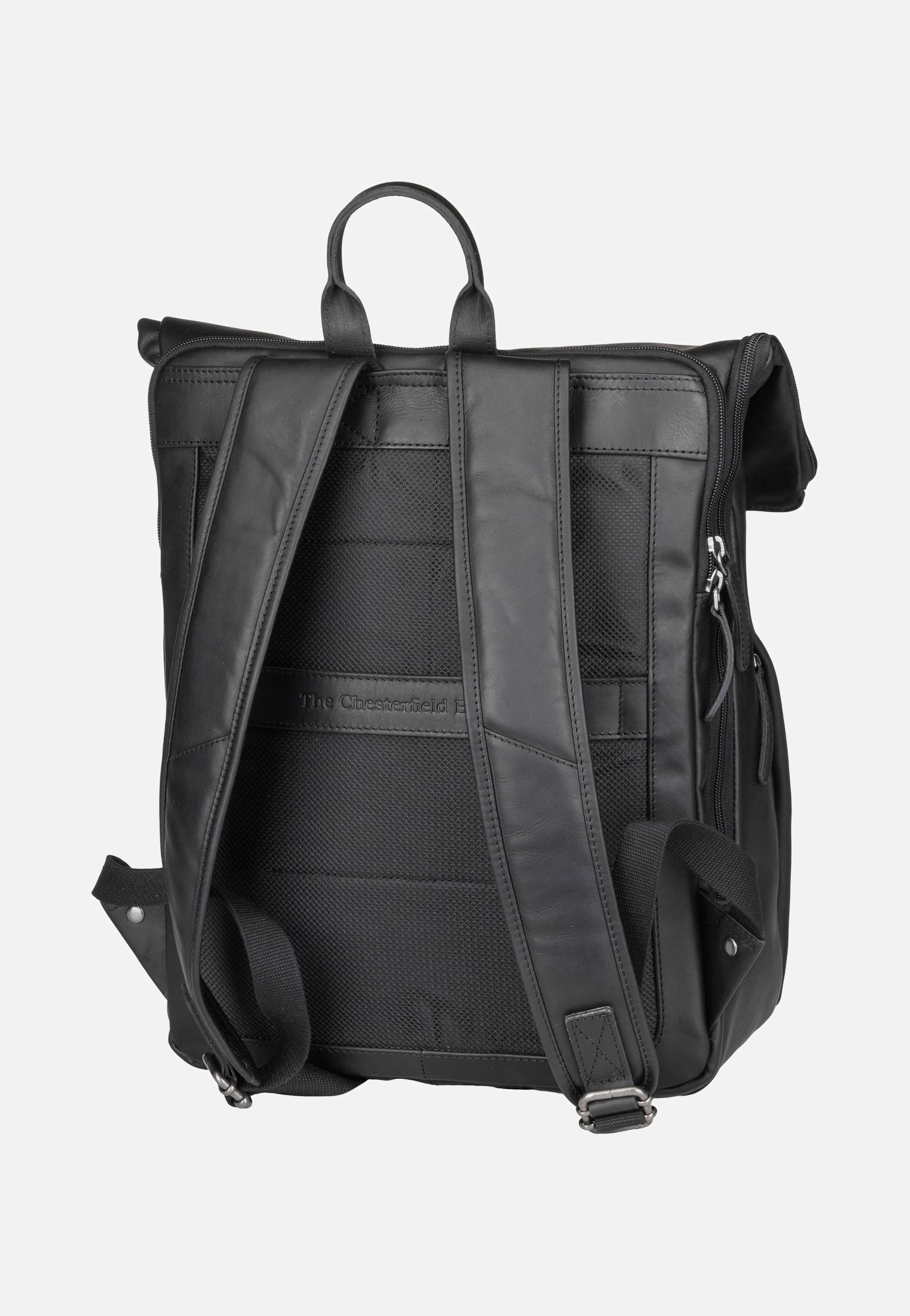 The Chesterfield Brand Savona 0322 Black Rolltop Rucksack
