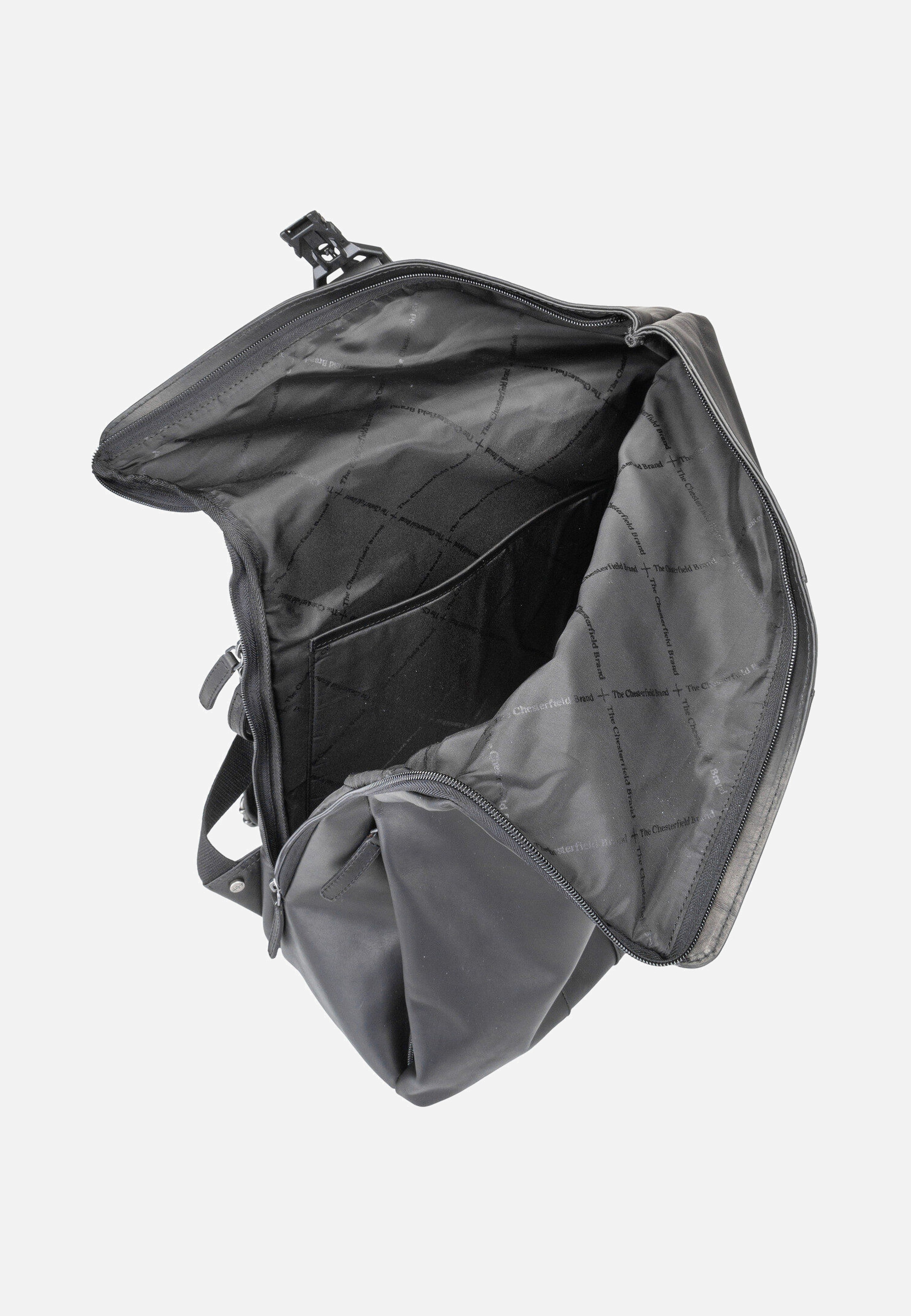 The Chesterfield Brand Savona 0322 Black Rolltop Rucksack