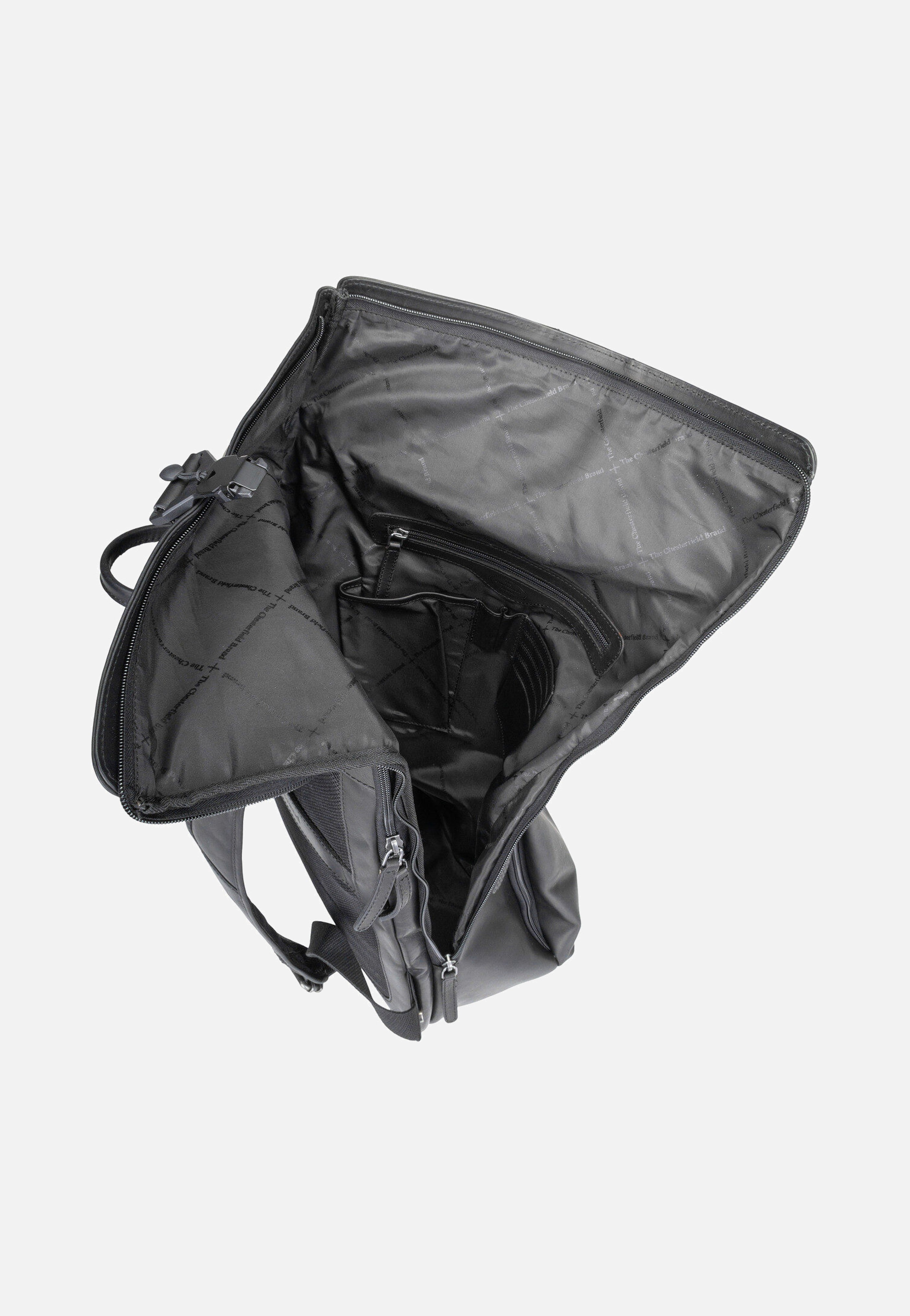 The Chesterfield Brand Savona 0322 Black Rolltop Rucksack