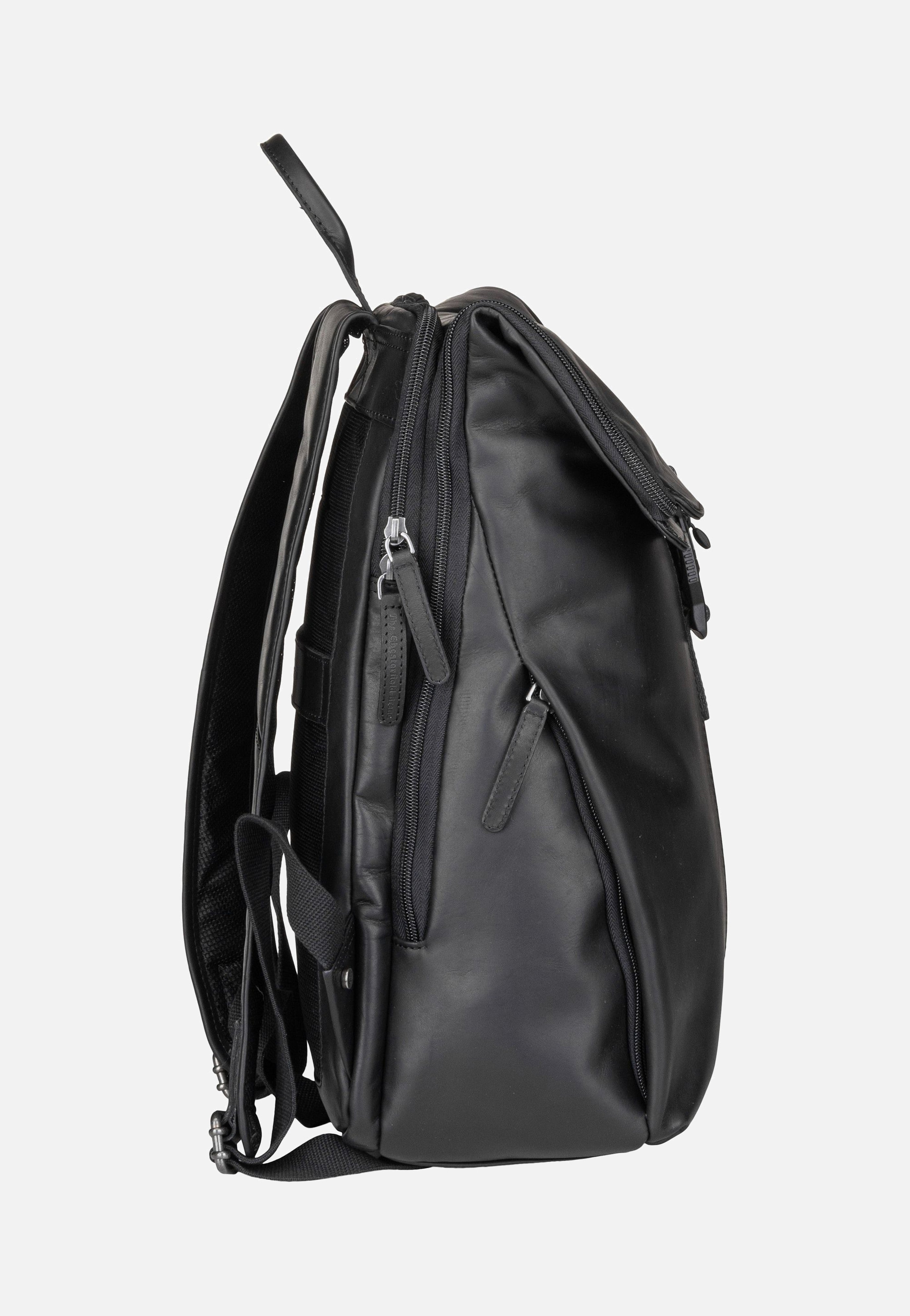 The Chesterfield Brand Savona 0322 Black Rolltop Rucksack