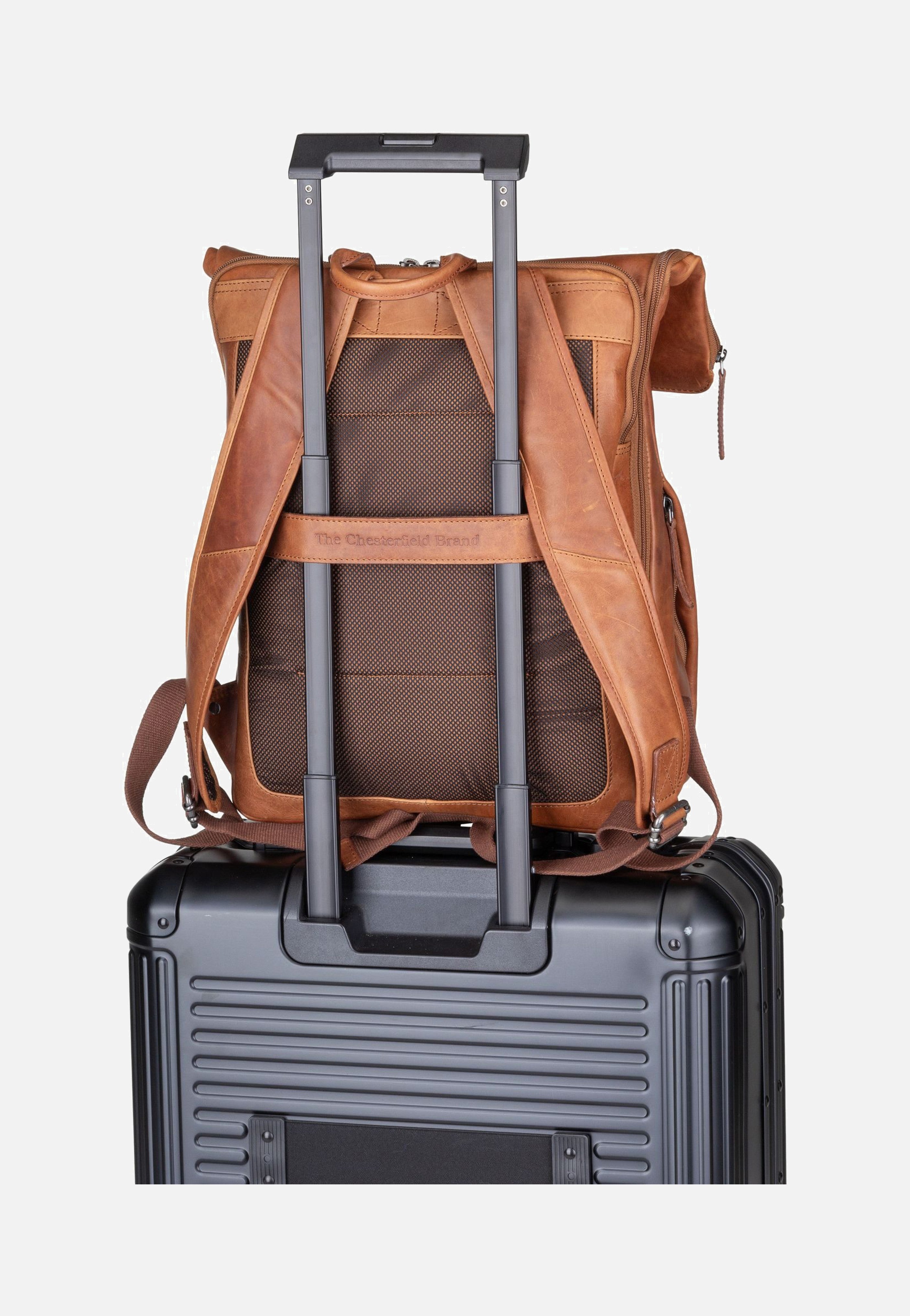 The Chesterfield Brand Savona 0322 Cognac Rolltop Rucksack
