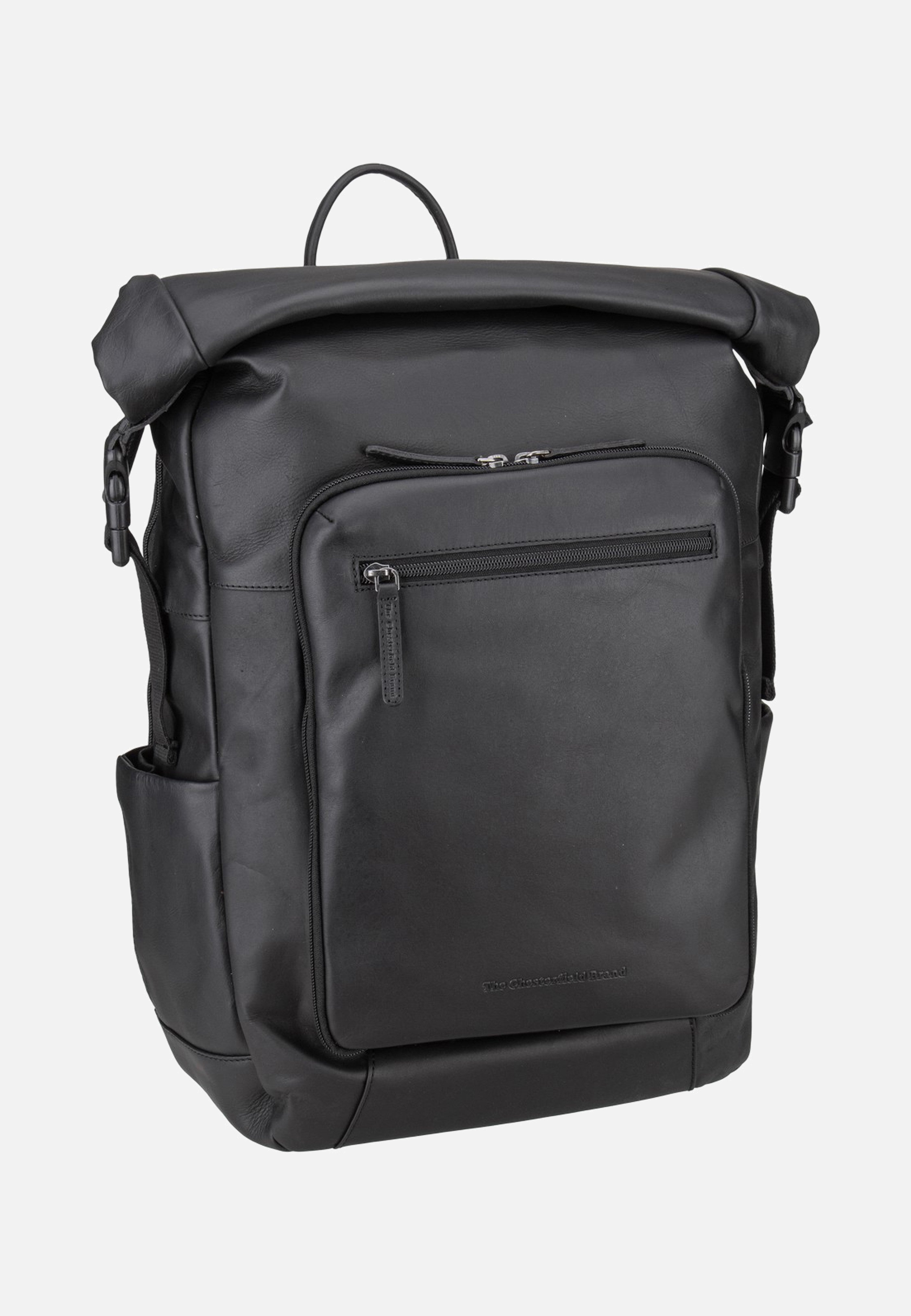 The Chesterfield Brand Remo 0713 Black Rolltop Rucksack