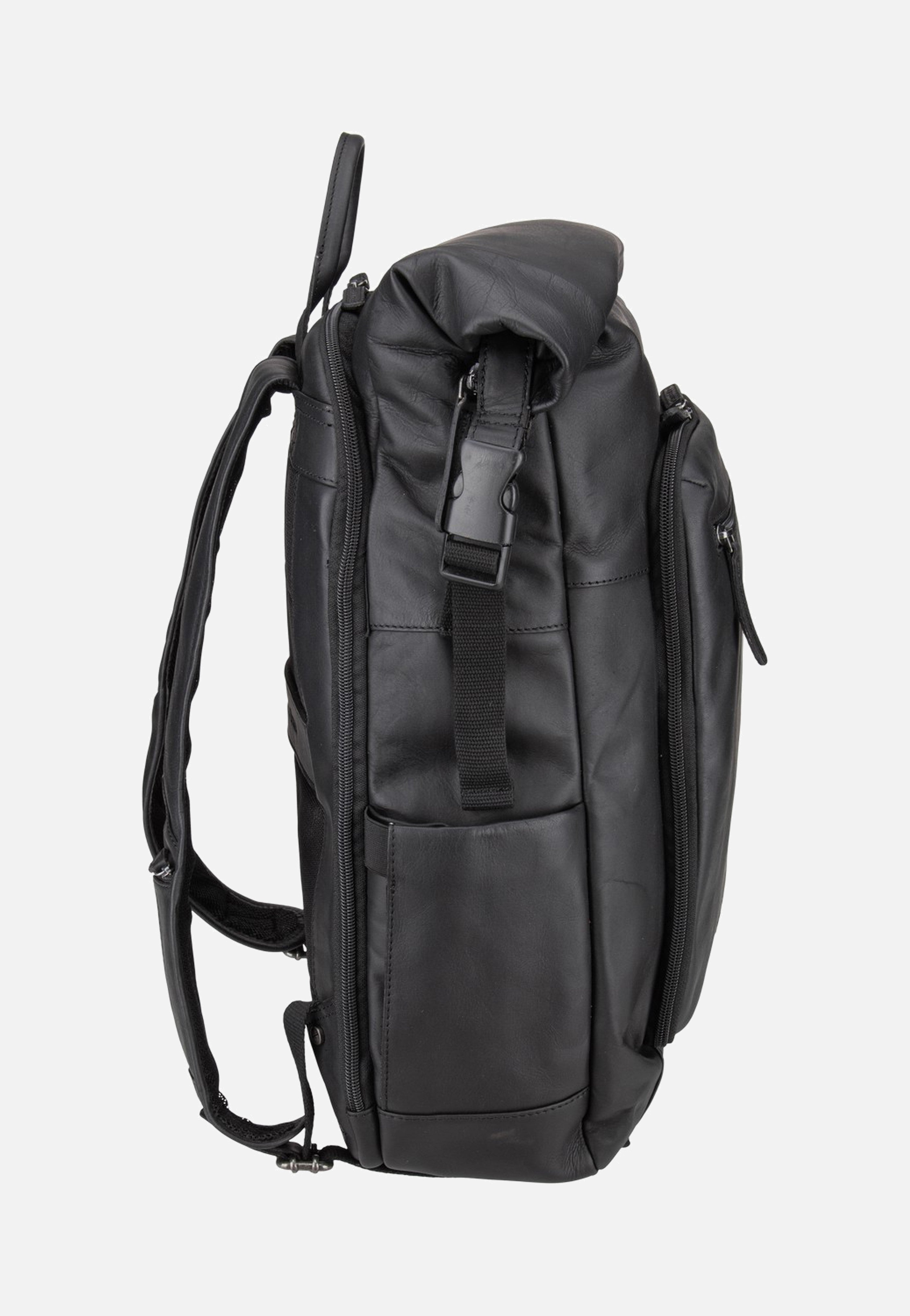 The Chesterfield Brand Remo 0713 Black Rolltop Rucksack