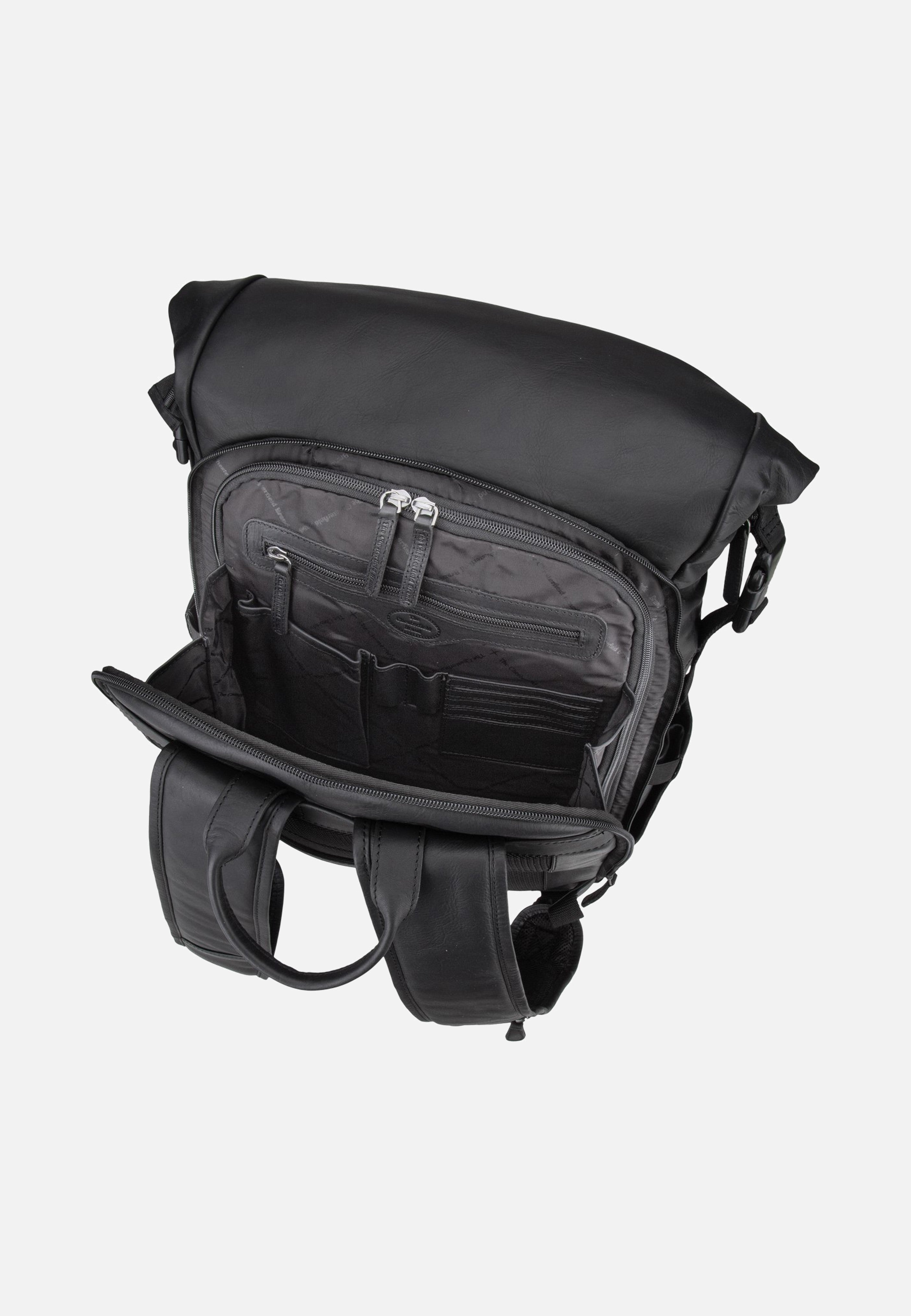 The Chesterfield Brand Remo 0713 Black Rolltop Rucksack