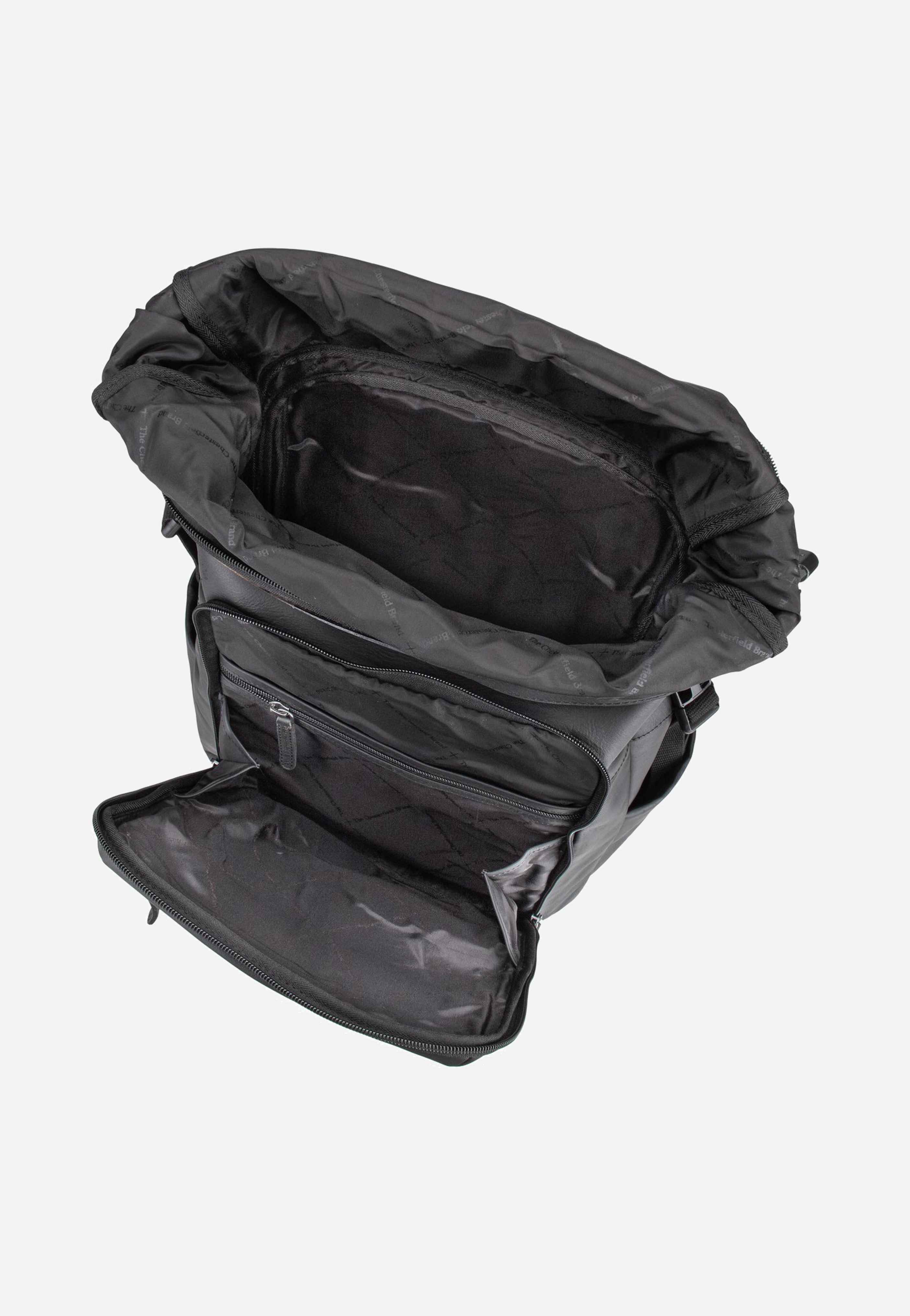 The Chesterfield Brand Remo 0713 Black Rolltop Rucksack