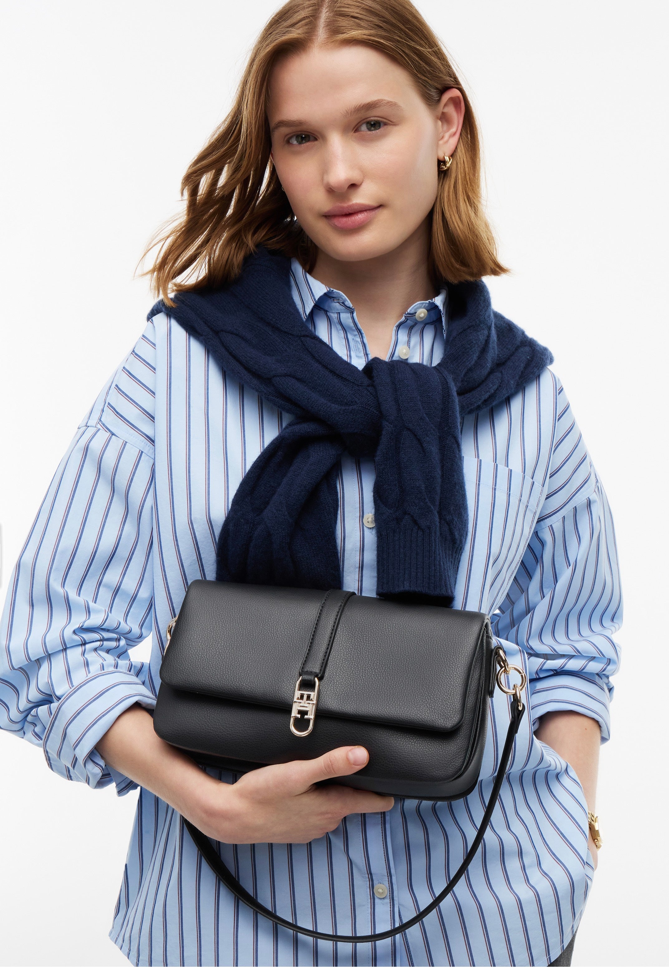 Tommy Hilfiger TH Libre Conv Flap Crossover Black Crossbody Bag