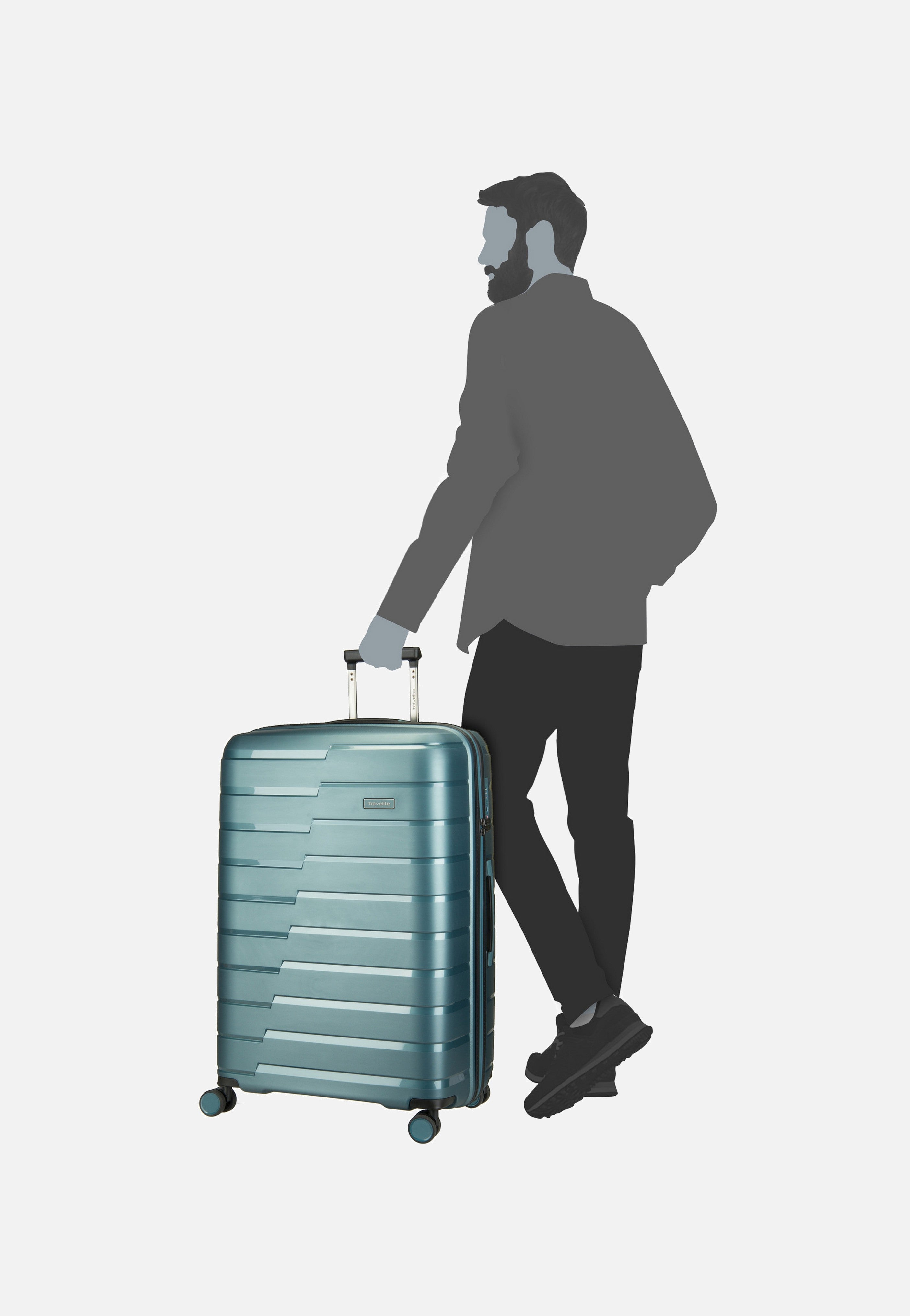 travelite Air Base 4-Rad Trolley L Eisblau Koffer