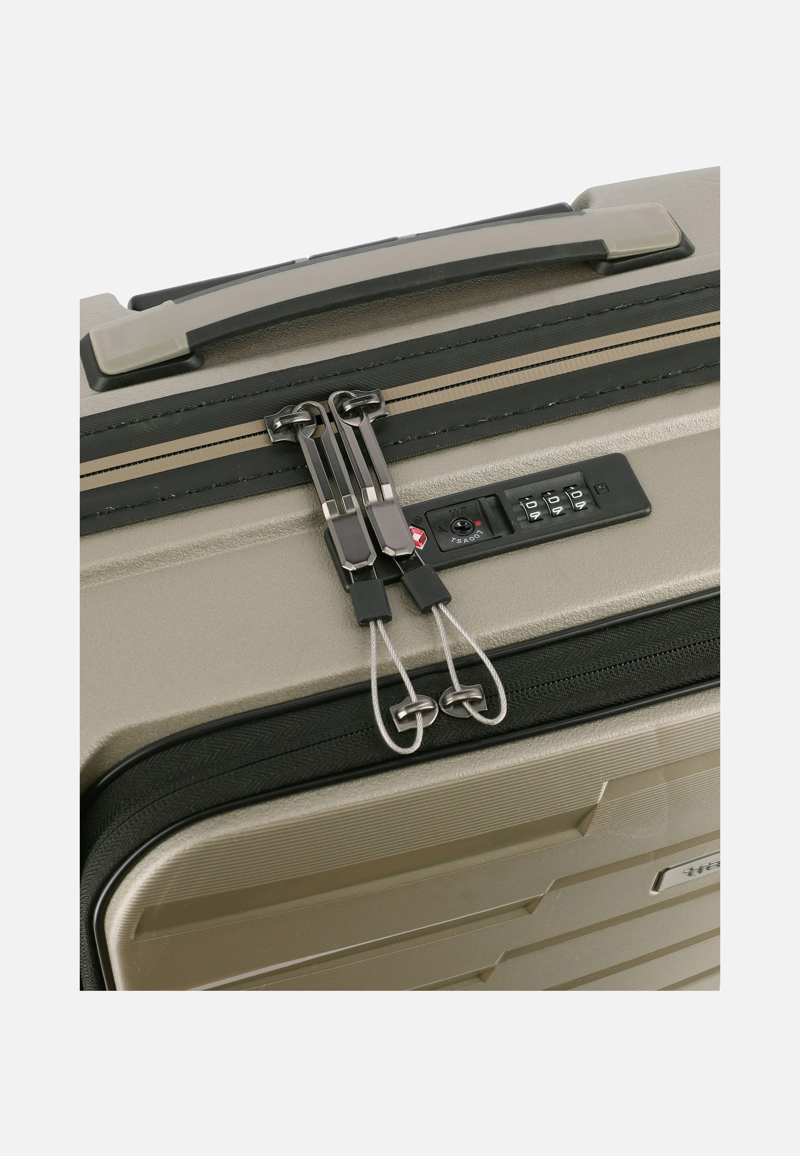 travelite Air Base 4-Rad Trolley S Vortasche Champagner Koffer