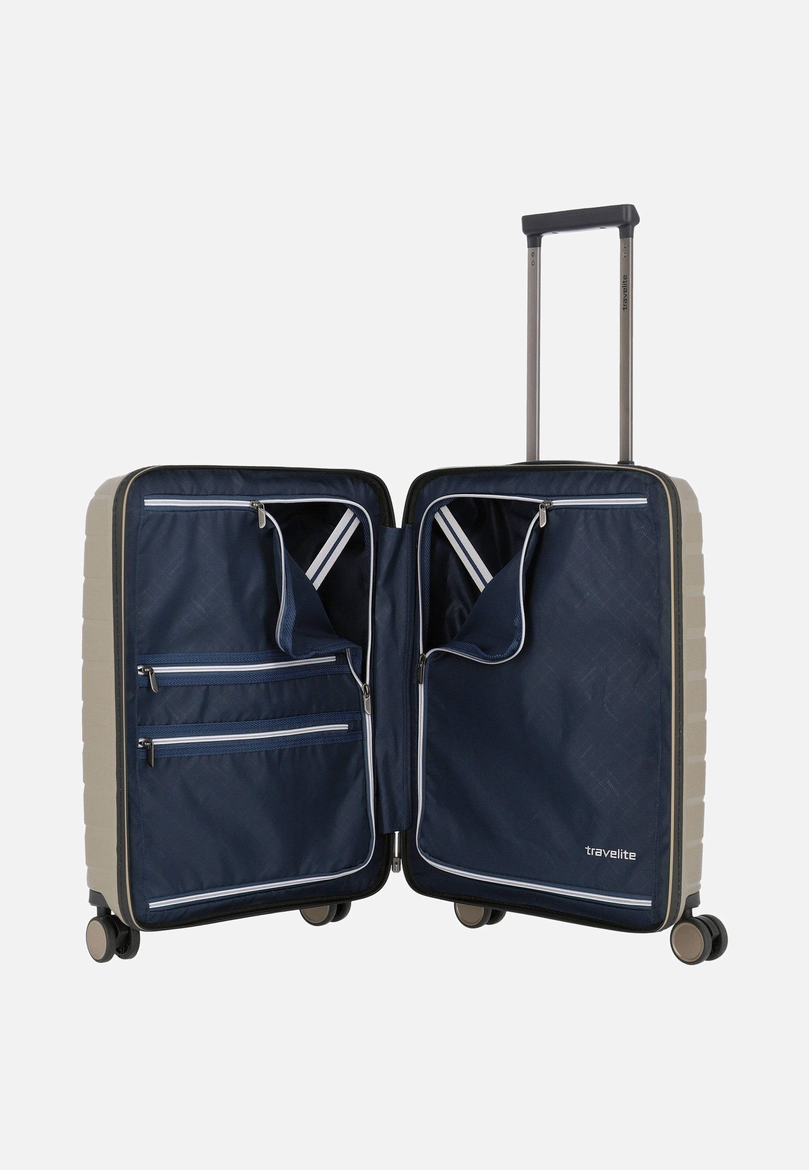 travelite Air Base 4-Rad Trolley S Vortasche Champagner Koffer