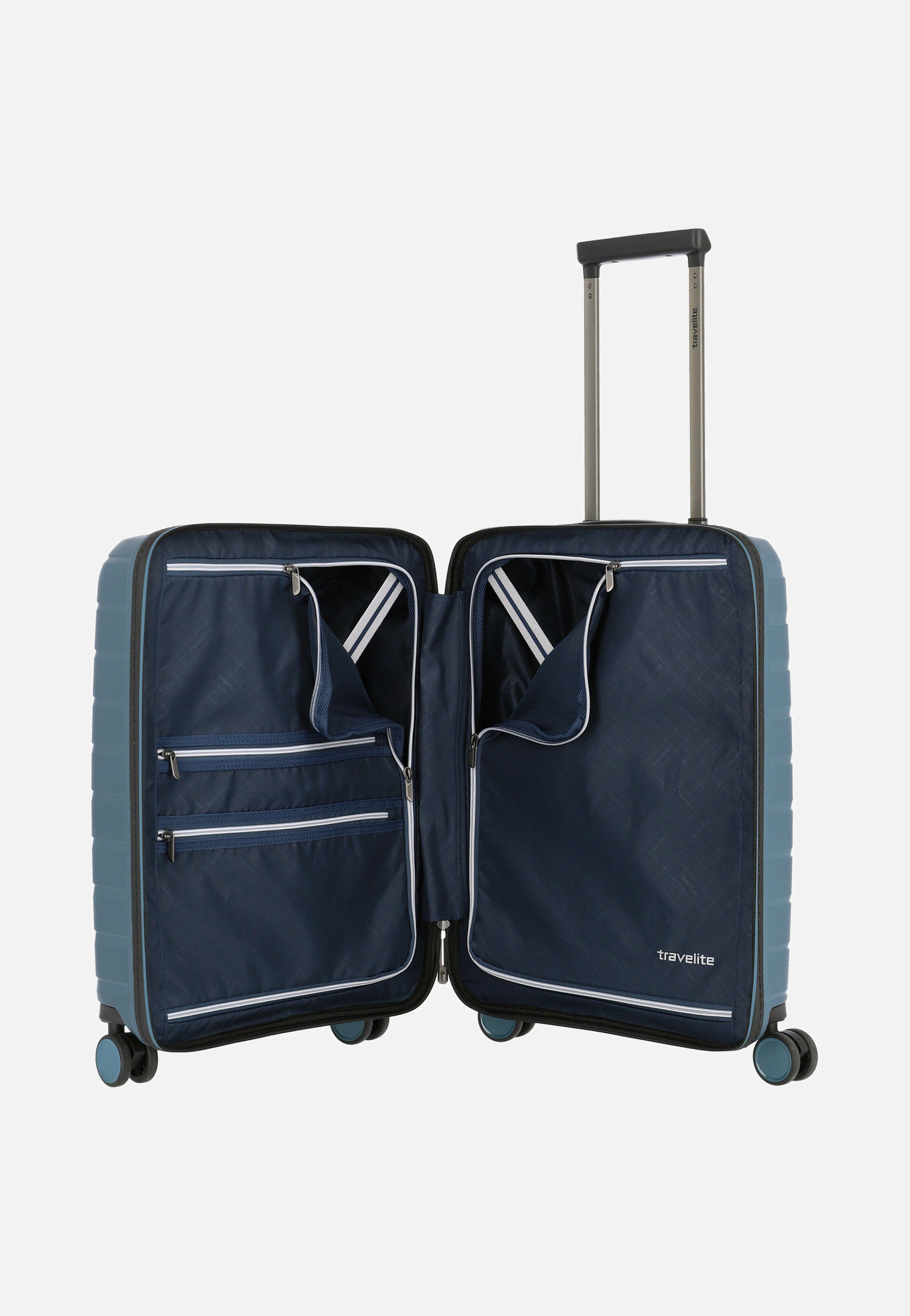 travelite Air Base 4-Rad Trolley S Vortasche Eisblau Koffer