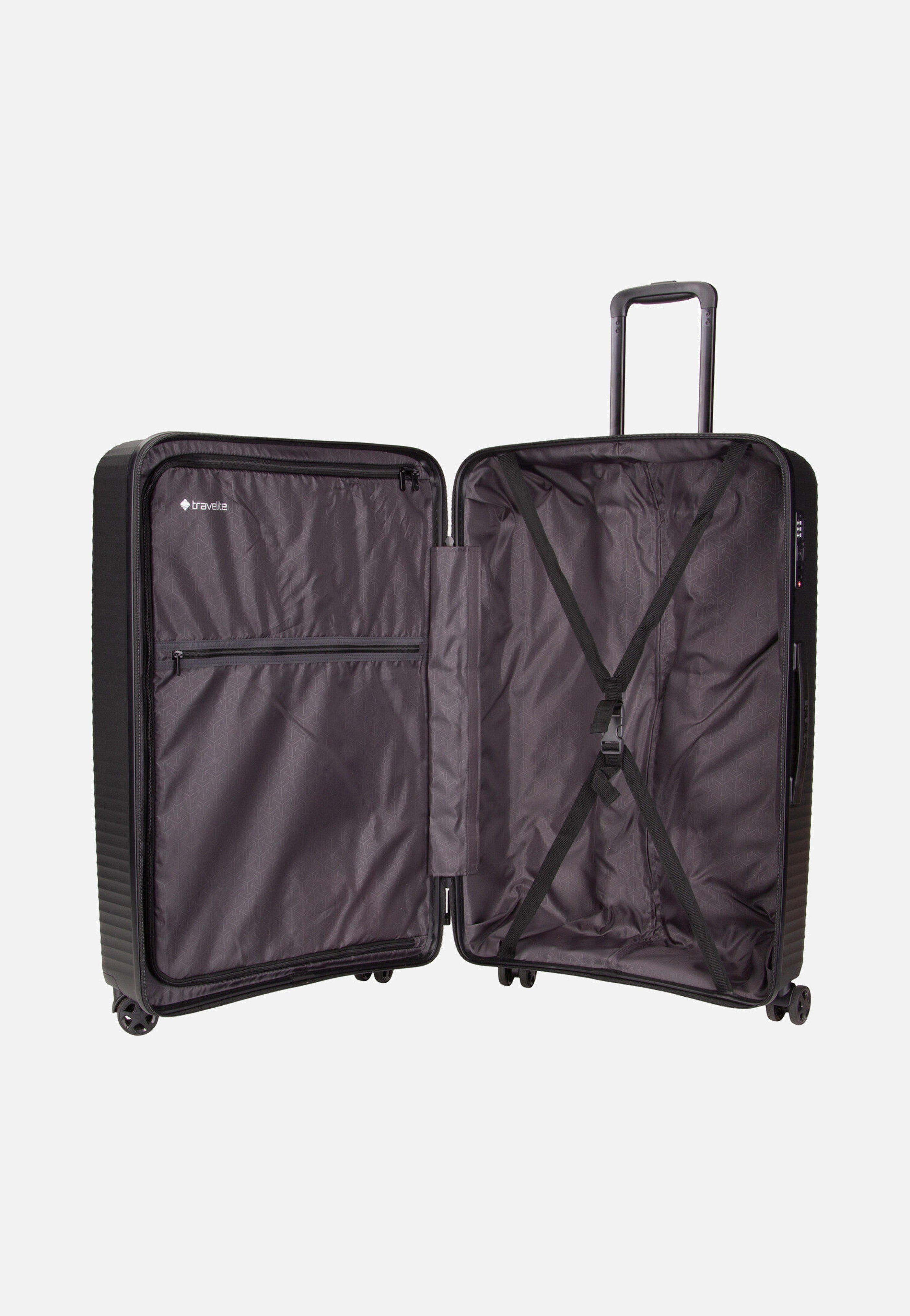 travelite Air Stripe Trolley 4w L Black Koffer