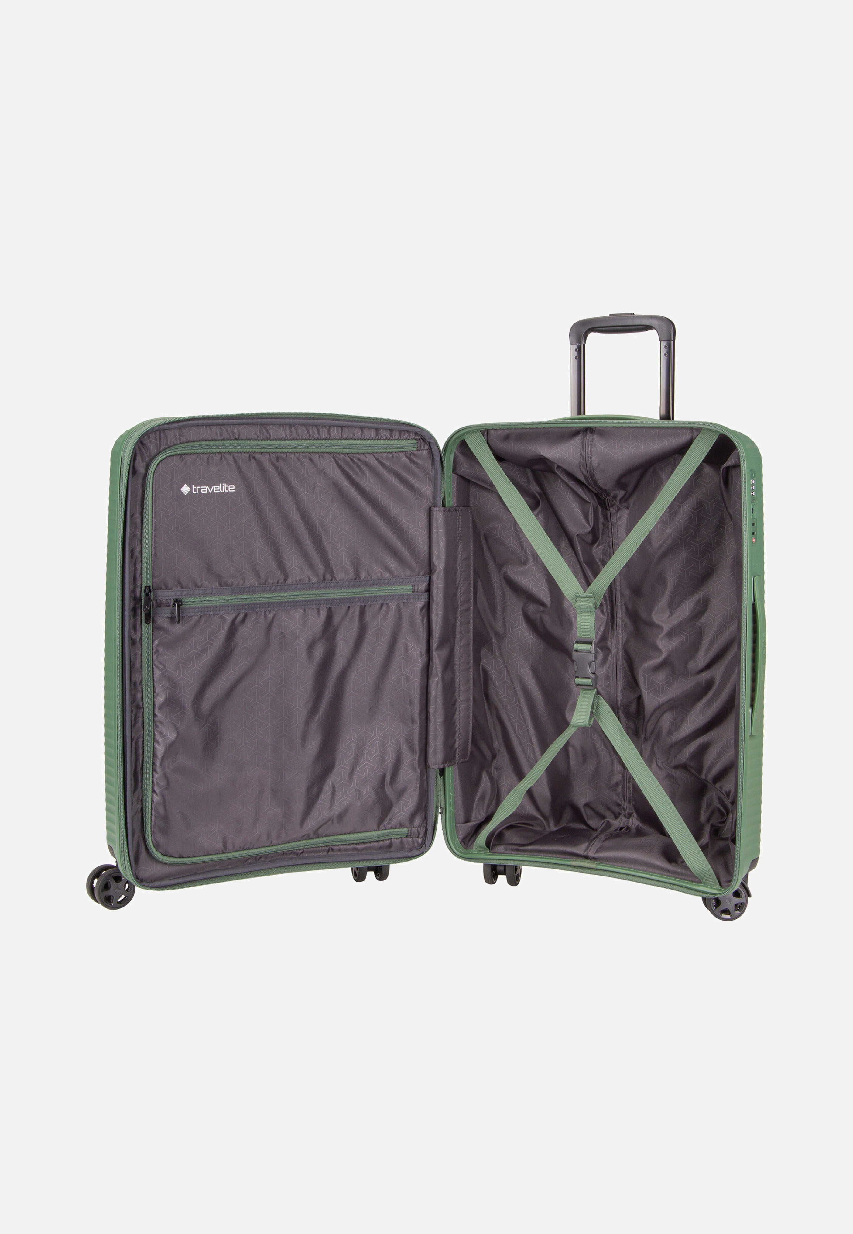 travelite Air Stripe Trolley 4w M exp. Green Koffer