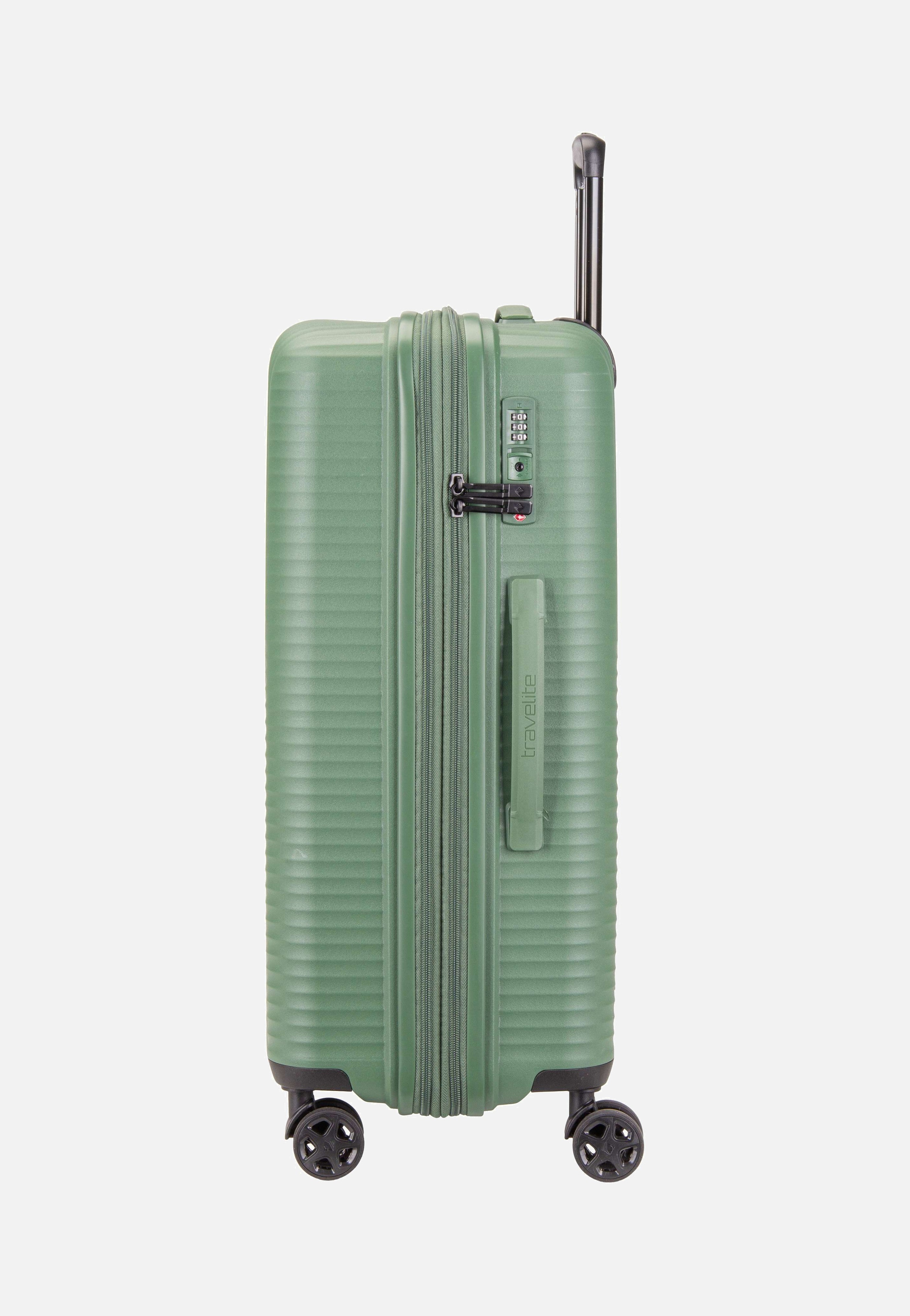 travelite Air Stripe Trolley 4w M exp. Green Koffer